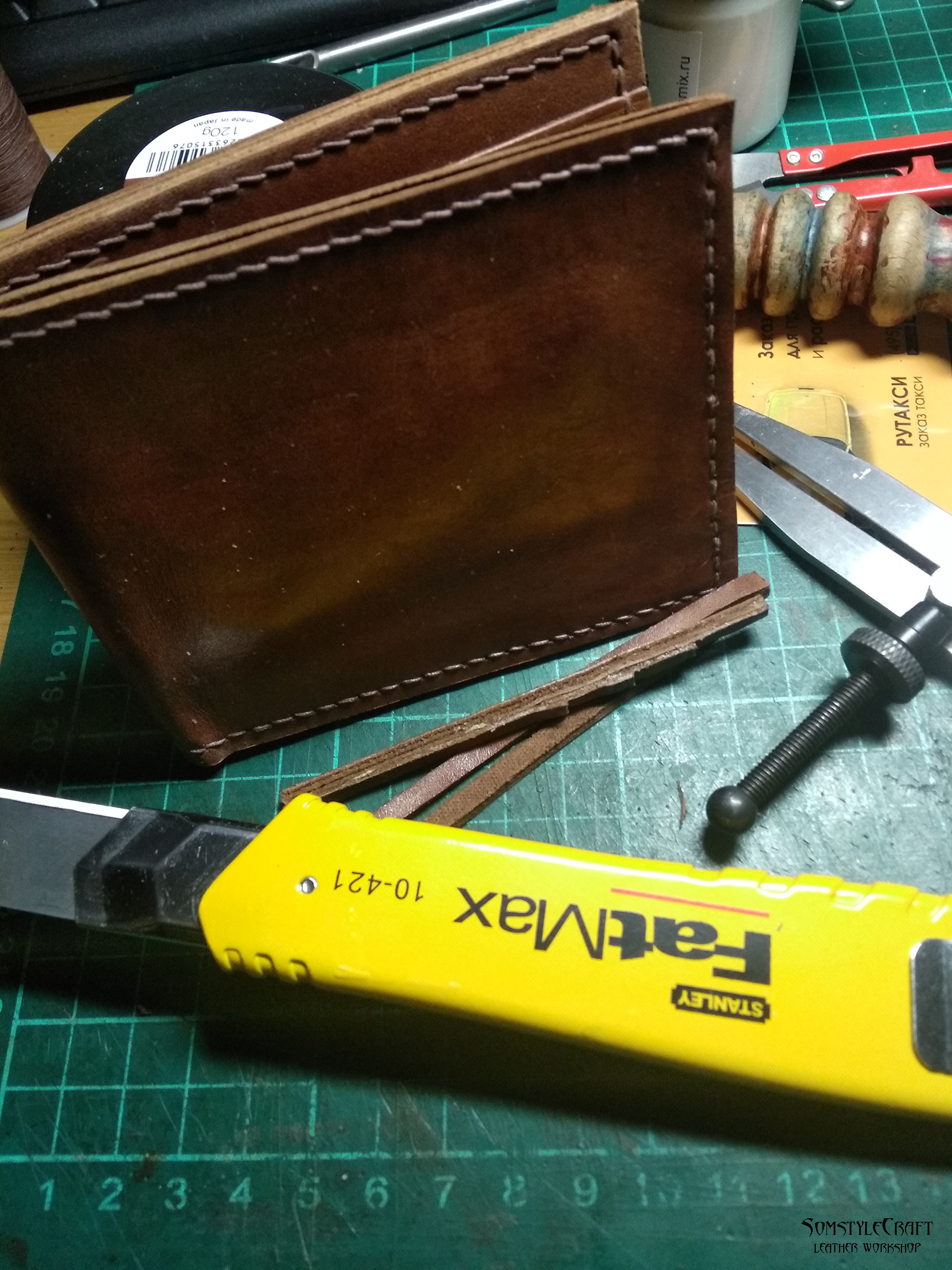 Wallet Kenya - My, Wallet, Needlework with process, Leather products, Longpost, Video