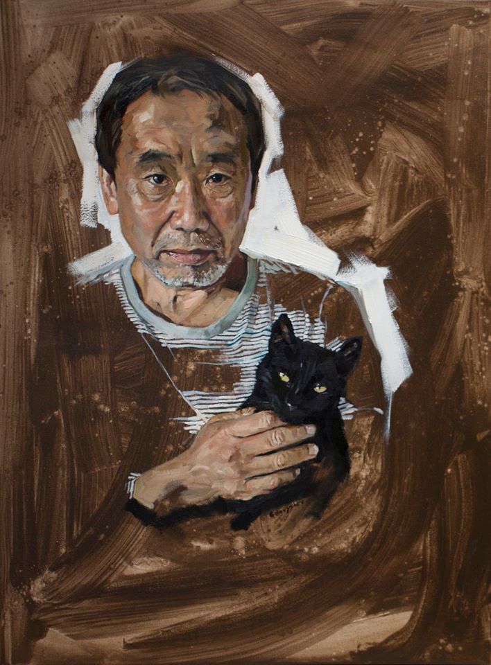 My new painting Haruki Murakami - My, Art, Artist, Gnievyshev, Portrait