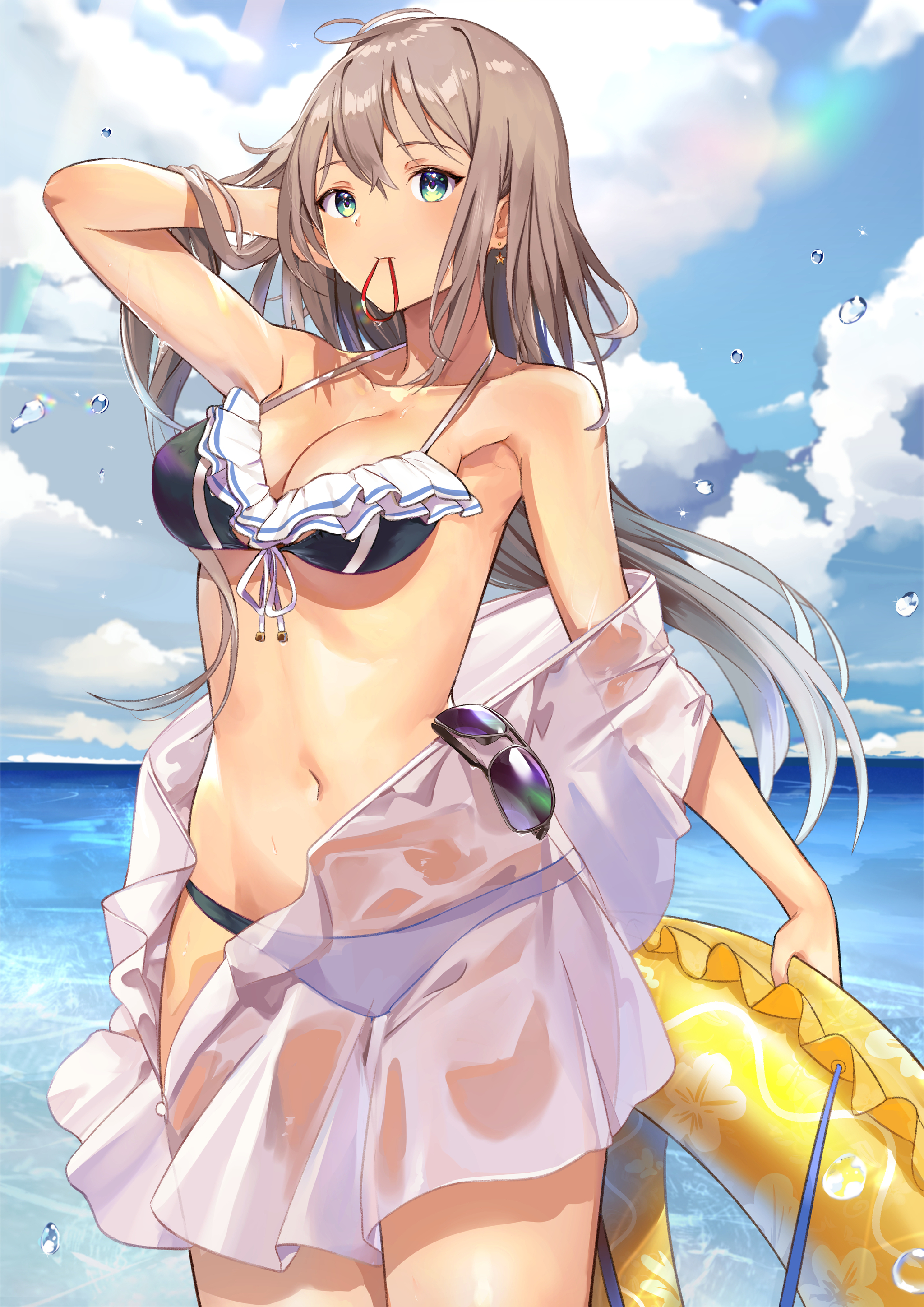 Sun and sea - Anime, Anime art, Original character, Swimsuit