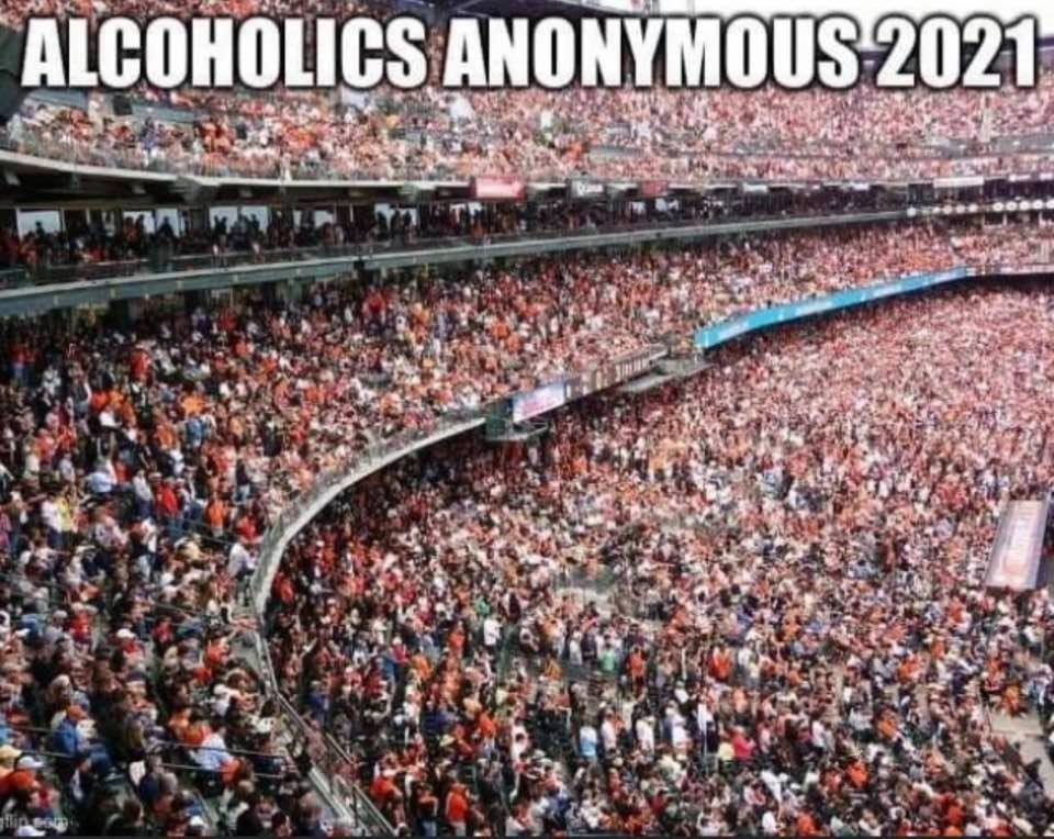 And they are optimists... - Alcoholism, Alcoholics anonymous, Meeting, Stadium