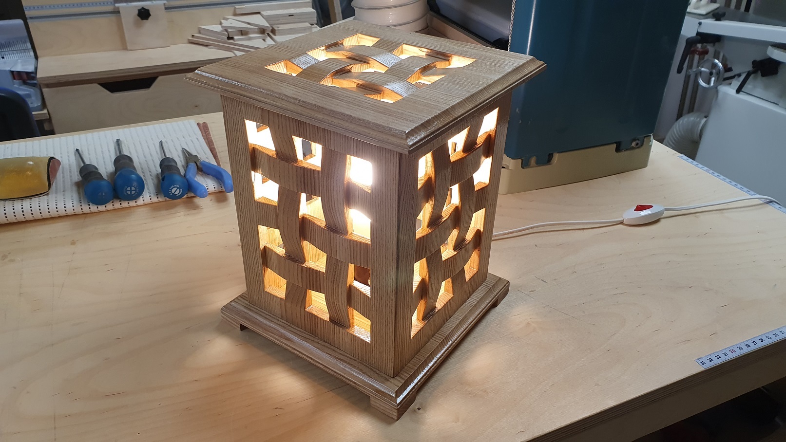 Lamp Pletenka - My, Woodworking, Woodworking, Carpenter, Longpost