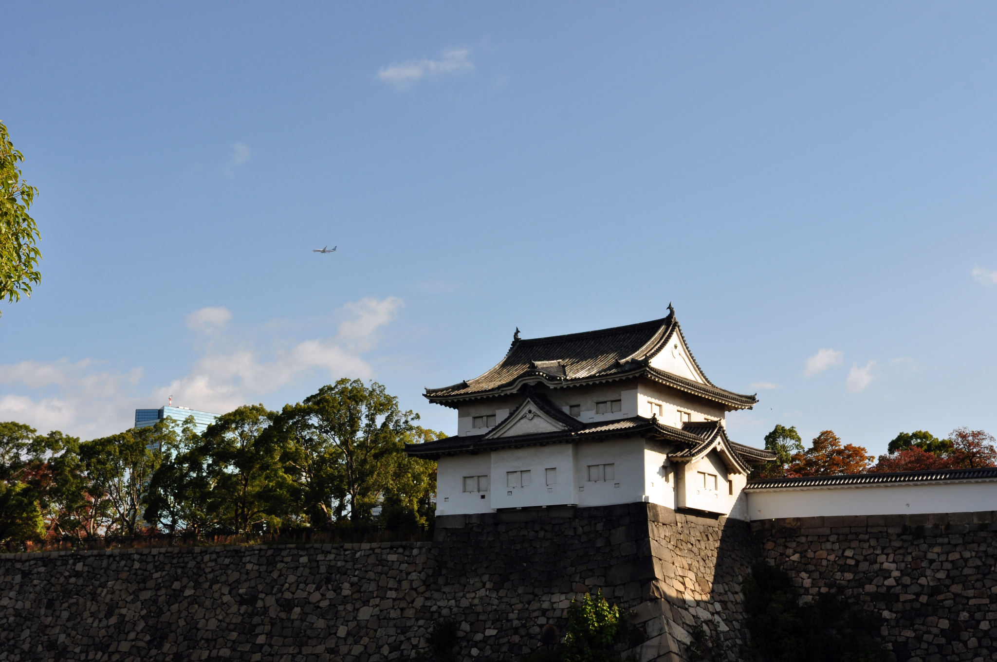 Castle, wheel, tower (Osaka, Japan) - My, Japan, Osaka, Lock, Ferris wheel, Tower, Панорама, Longpost