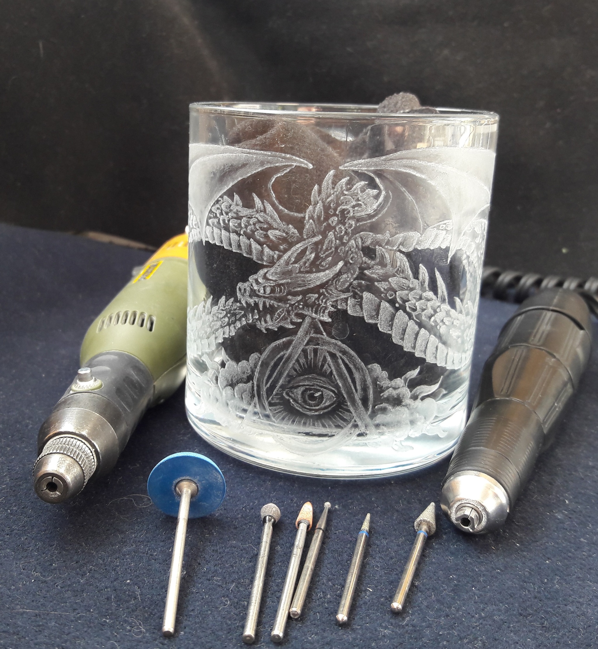 Glass engraving, technical process - My, Needlework with process, Engraving, Hobby, Longpost