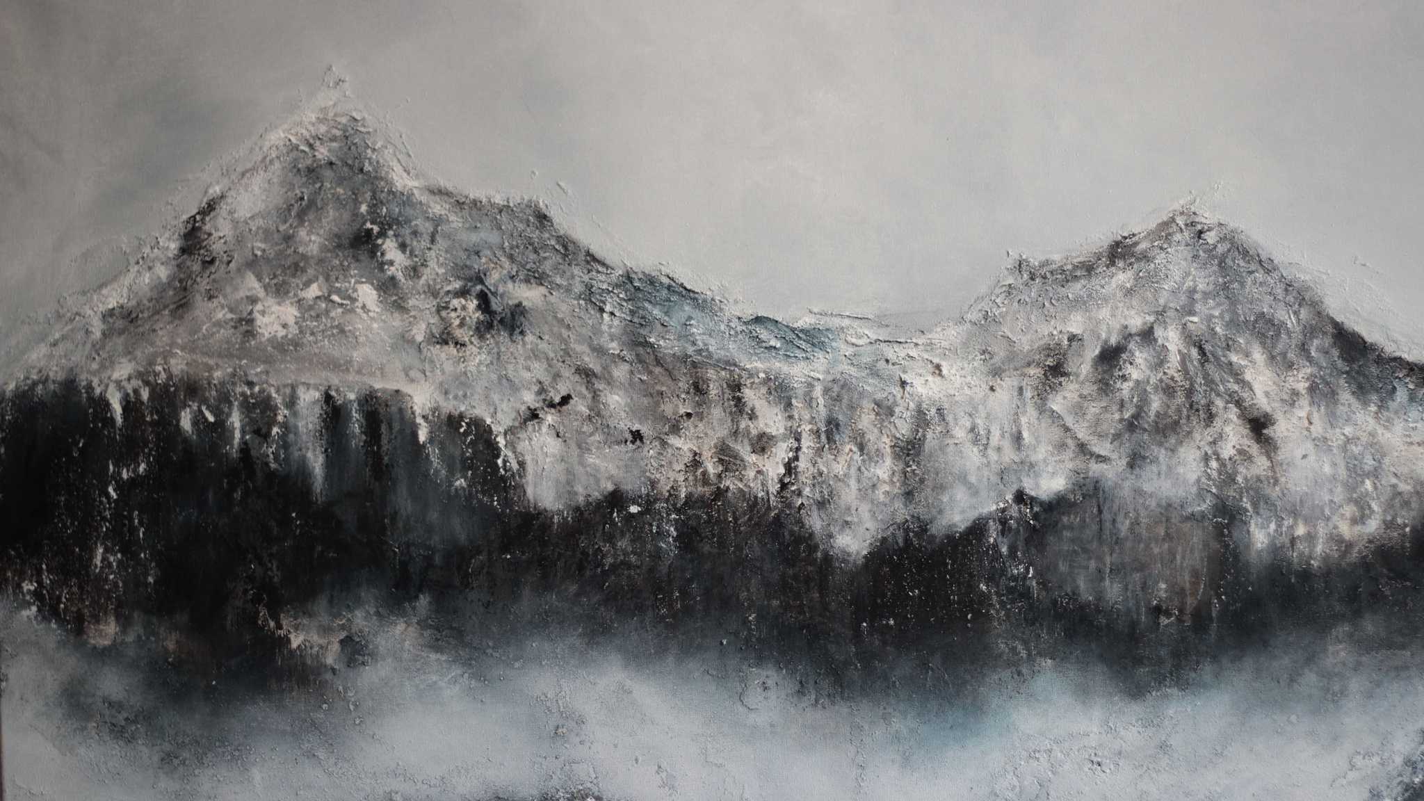 Cold and monochrome - My, Painting, Canvas, Longpost