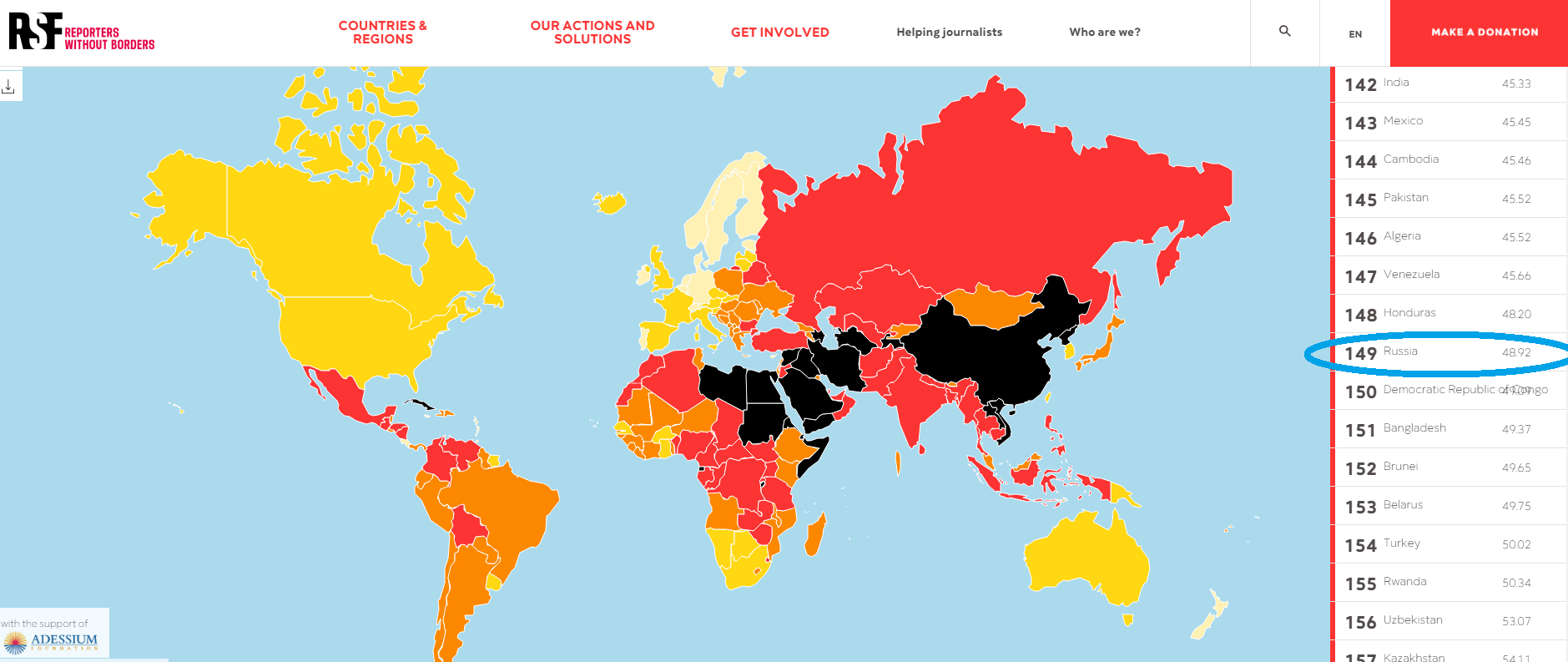 If anyone else believes in freedom of the press... - Politics, freedom of speech, Peace, Rating, Fantasy, Reporters Without Borders, Freedom of the press, Longpost