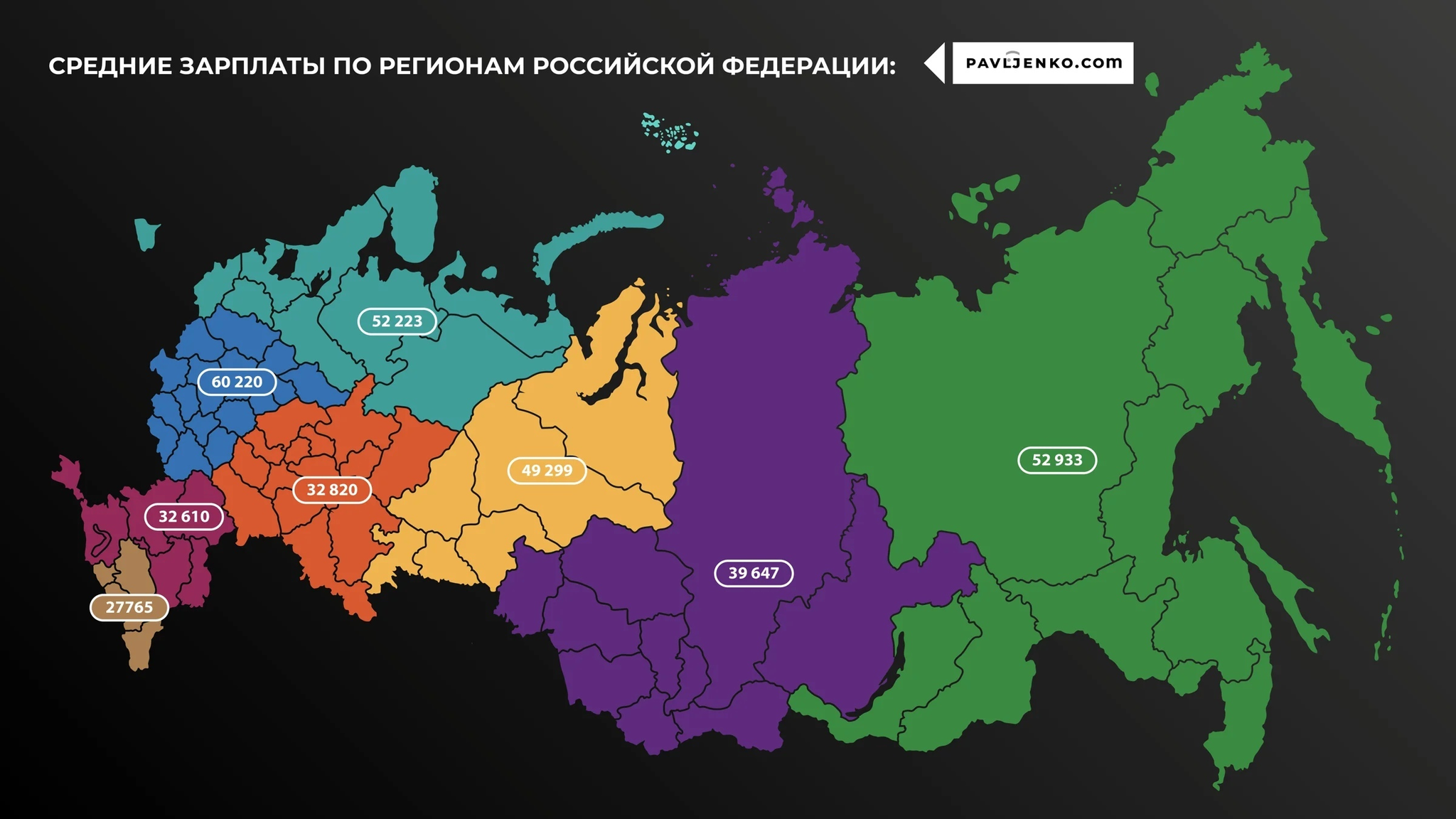 Official average salary by region of Russia - Salary, Statistics, Cards