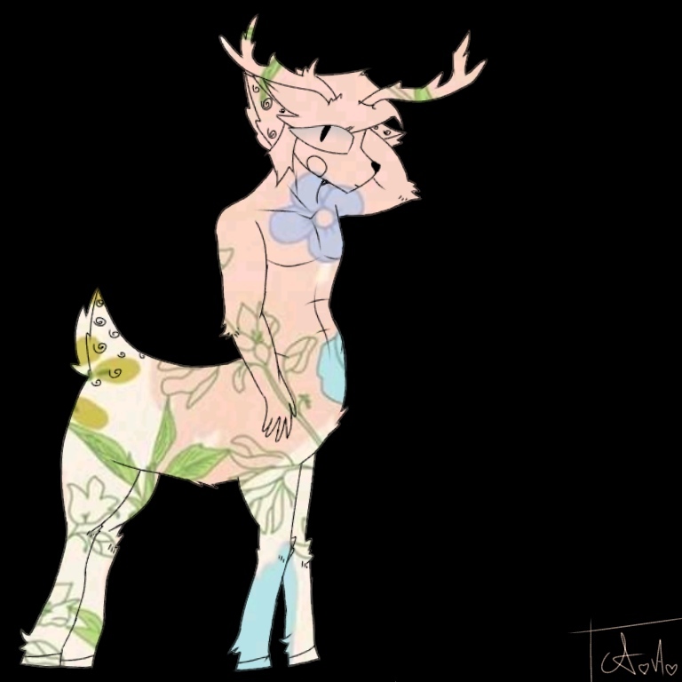 Something like this :P - My, Art, Drawing on a tablet, Drawing, Deer, Person