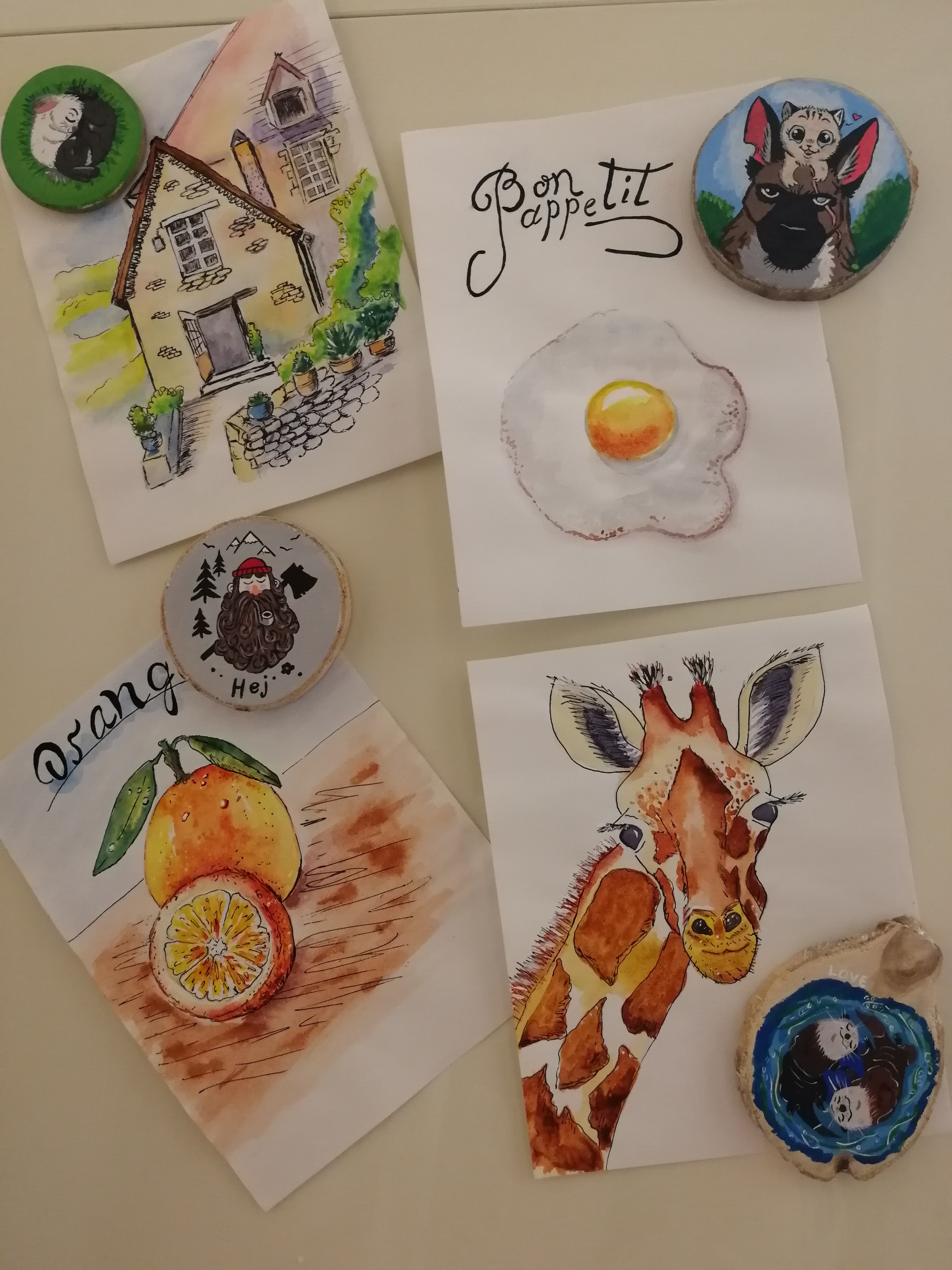 More wooden magnets - My, Magnet, Acrylic, With your own hands, Saw, Tree, Longpost