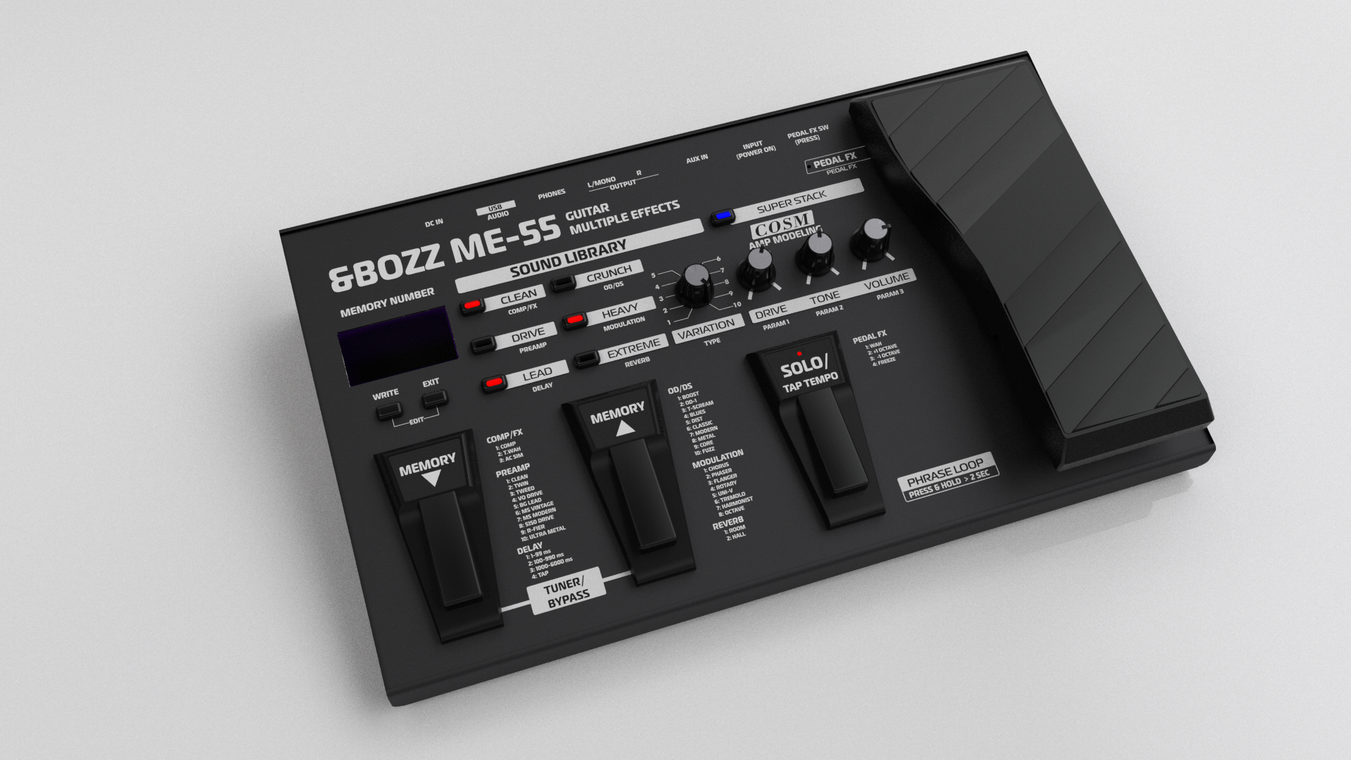 Guitar processor model in Cinema 4D - My, Cinema 4d, 3D, Guitar Processor, Redshift, 3D modeling, Longpost