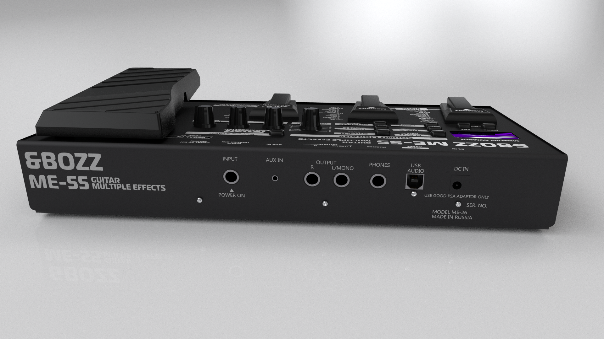 Guitar processor model in Cinema 4D - My, Cinema 4d, 3D, Guitar Processor, Redshift, 3D modeling, Longpost