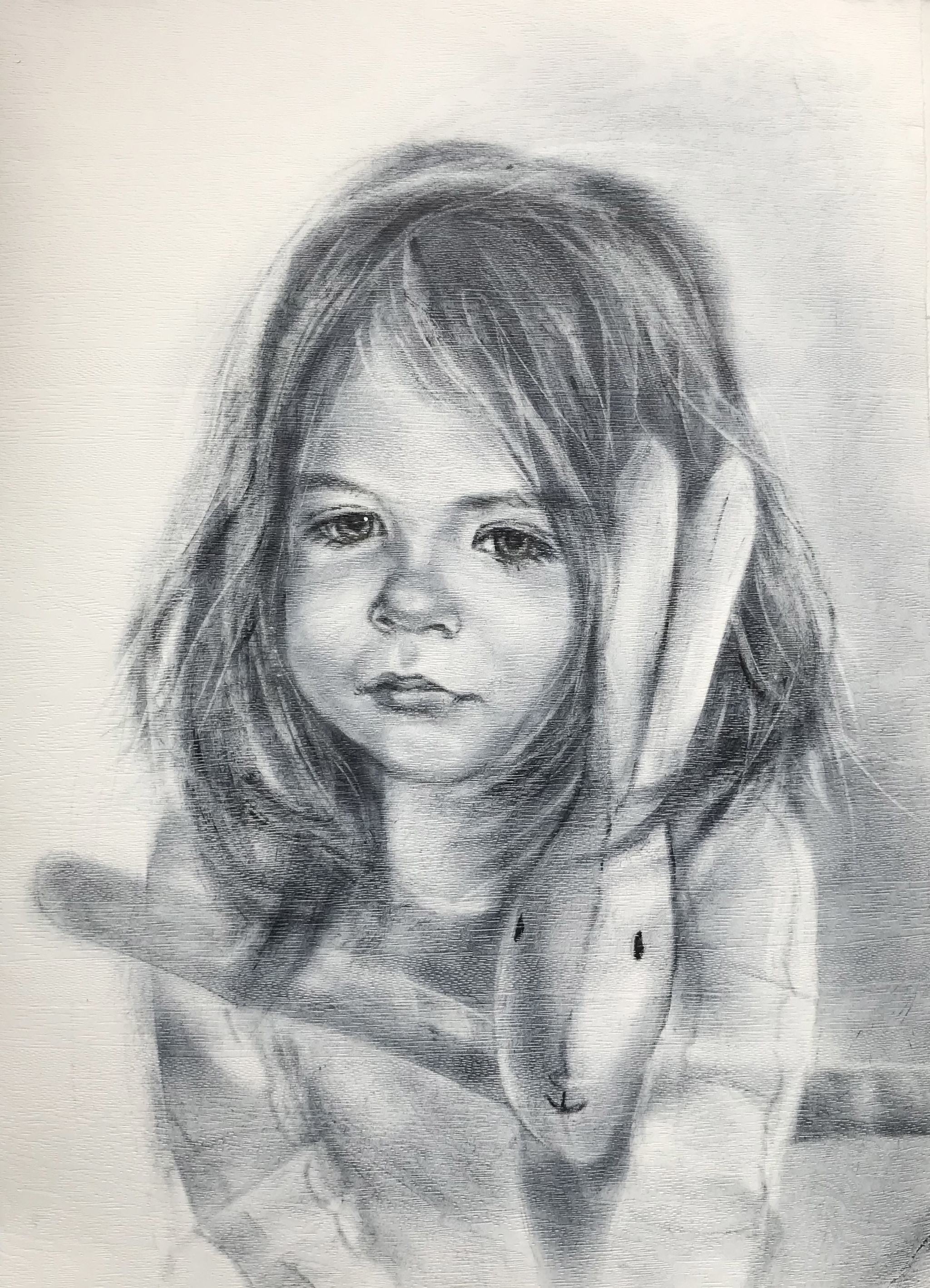 Sashenka - My, Portrait, Childhood, Luboff00, Dry brush, Graphics, Drawing