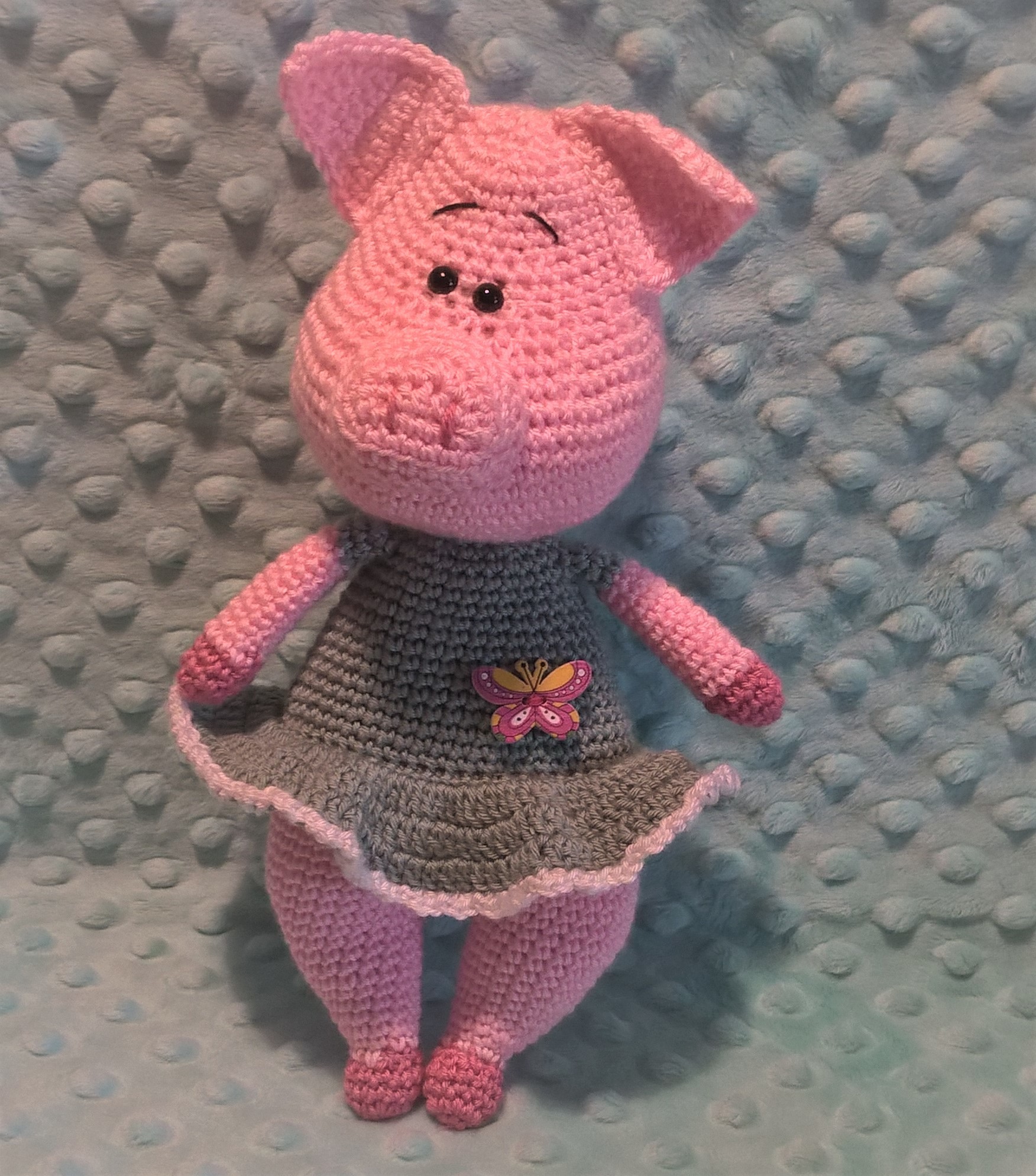 Juliet Pig - My, Amigurumi, Needlework without process, Crochet