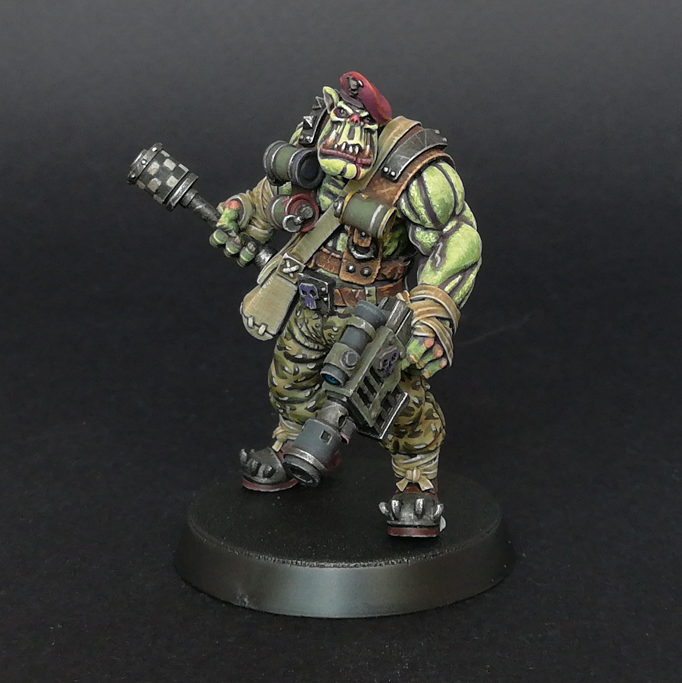 Orc #1 - My, Painting miniatures, Wh miniatures, Wh painting, Warhammer 40k, Orcs, Hobby, Longpost