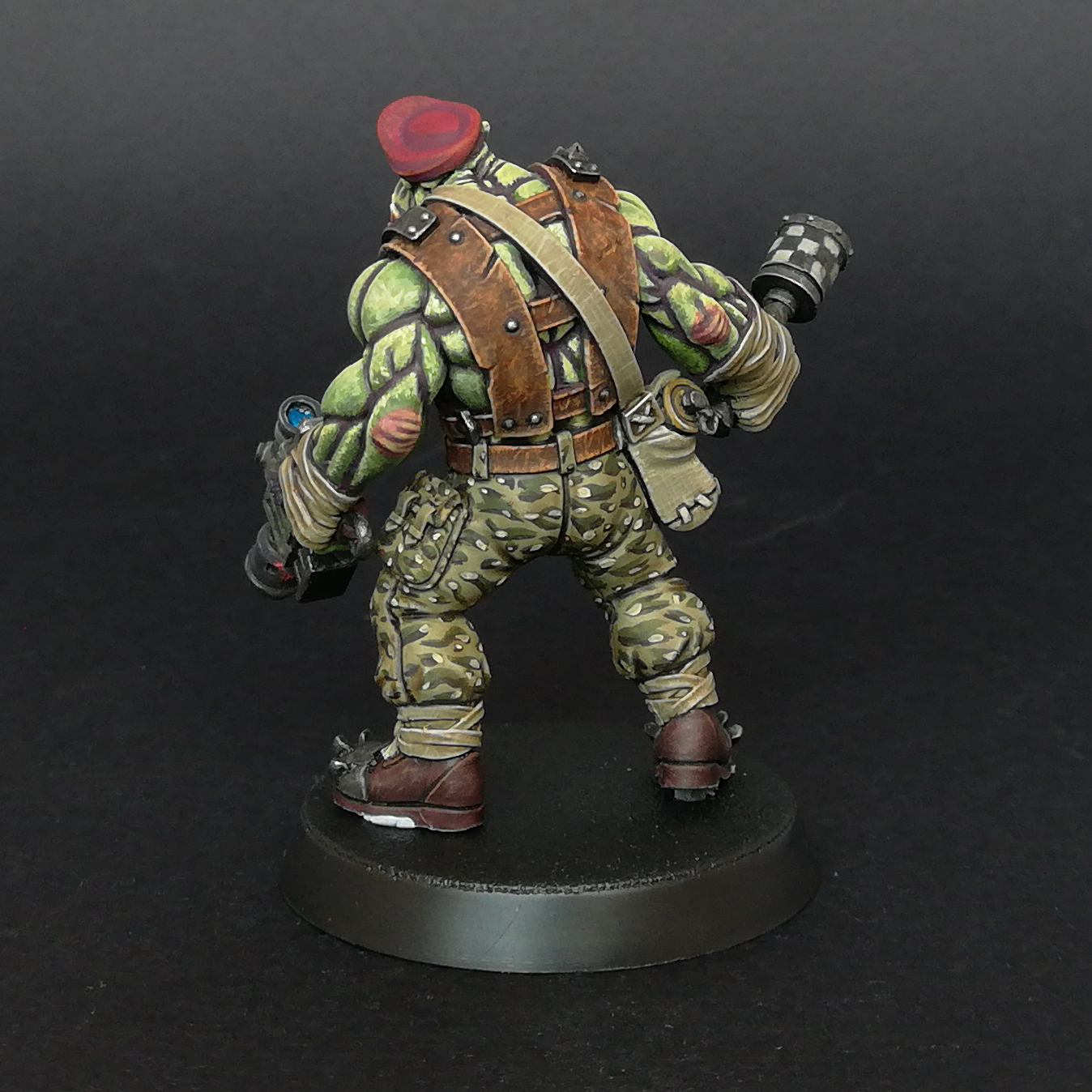 Orc #1 - My, Painting miniatures, Wh miniatures, Wh painting, Warhammer 40k, Orcs, Hobby, Longpost