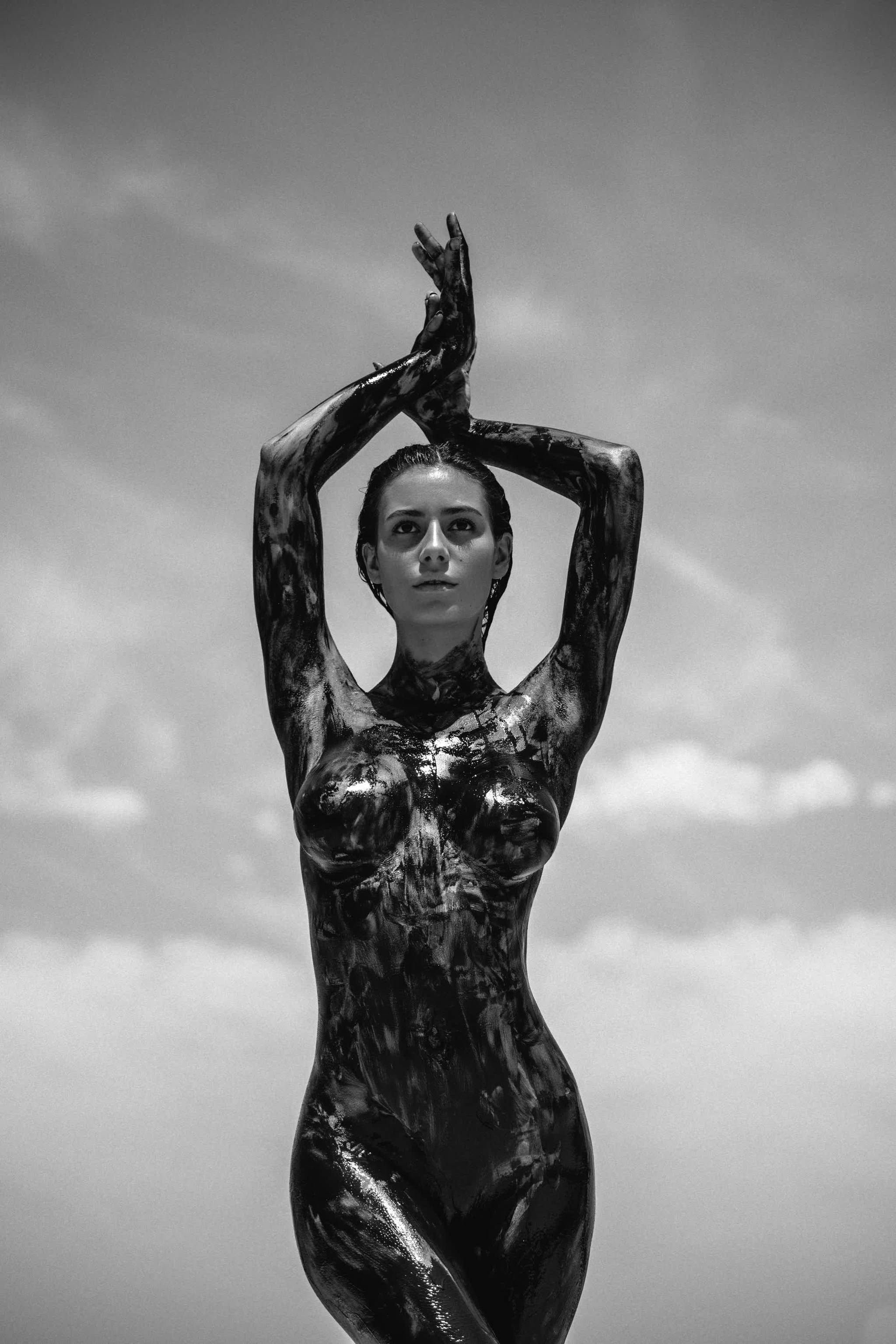 Alejandra Guilmant (Photo by Kesler Tran) - NSFW, Erotic, Black and white photo, Alejandra Guilmant, Booty, Breast, Figure, Longpost