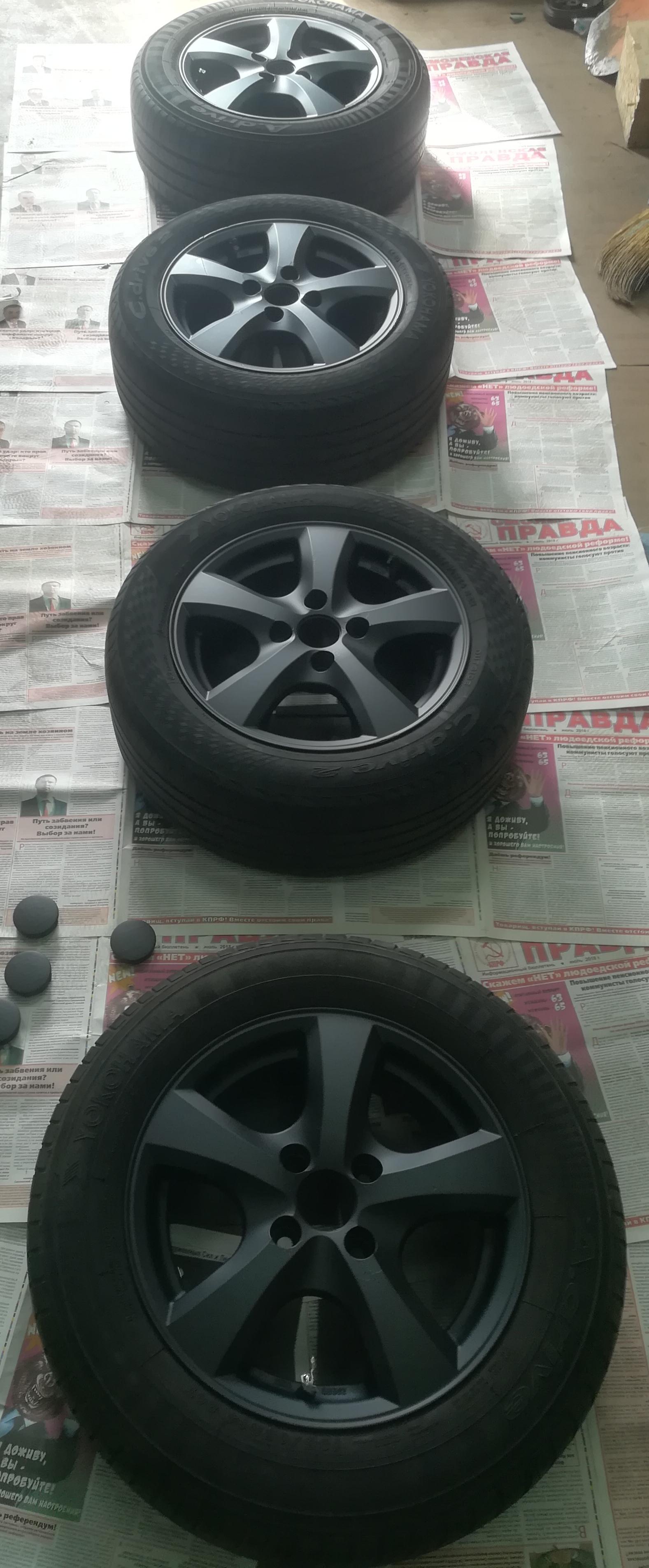 Liquid rubber, or how to change the appearance of old alloy wheels - My, Design, Tires, With your own hands, It Was-It Was, Longpost