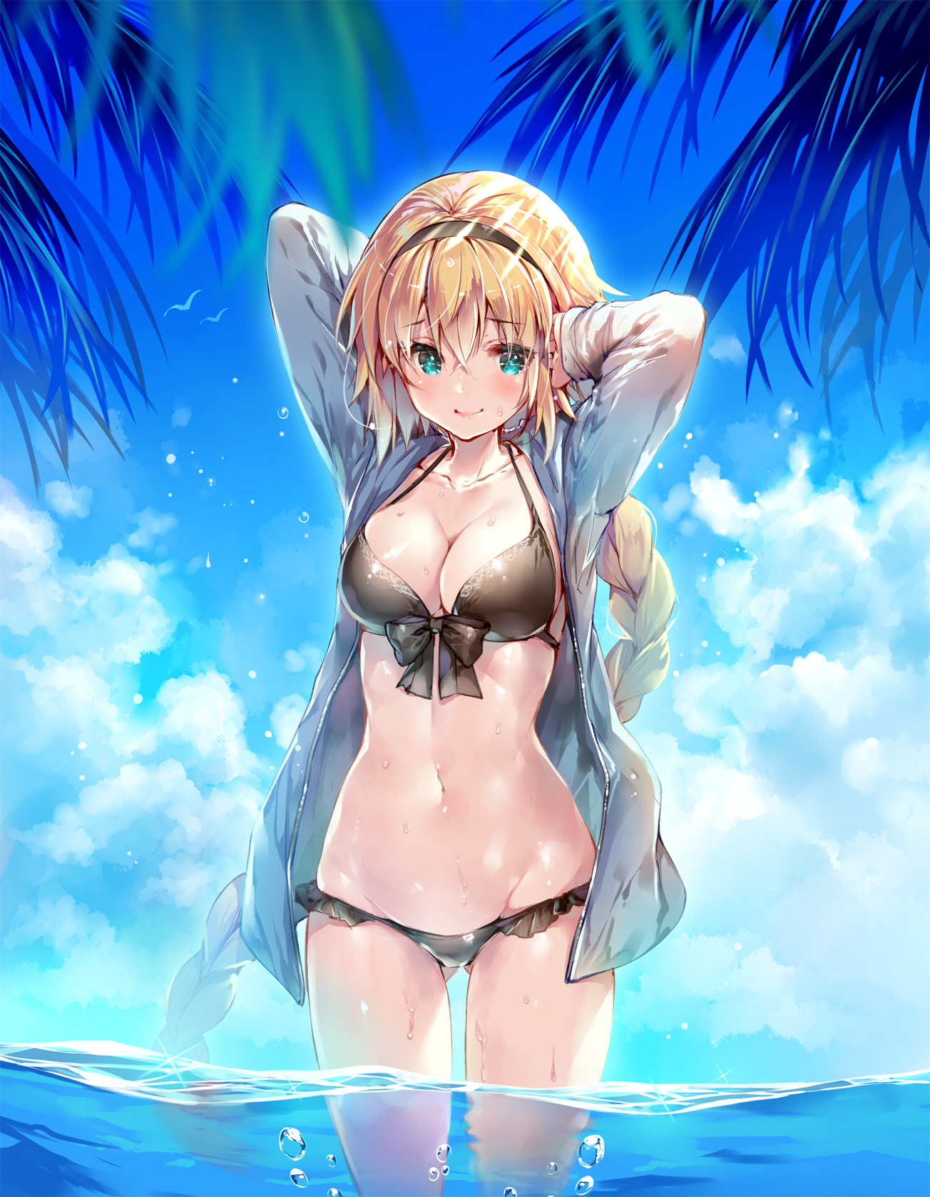 beauty - NSFW, Anime, Anime art, Original character, Animal ears, Fate, Newgame, Underwear, Swimsuit, Longpost