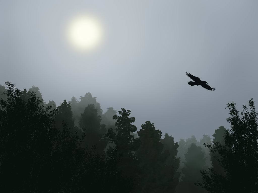 Drawing from a photo - My, Landscape, Digital drawing, Sky, Longpost