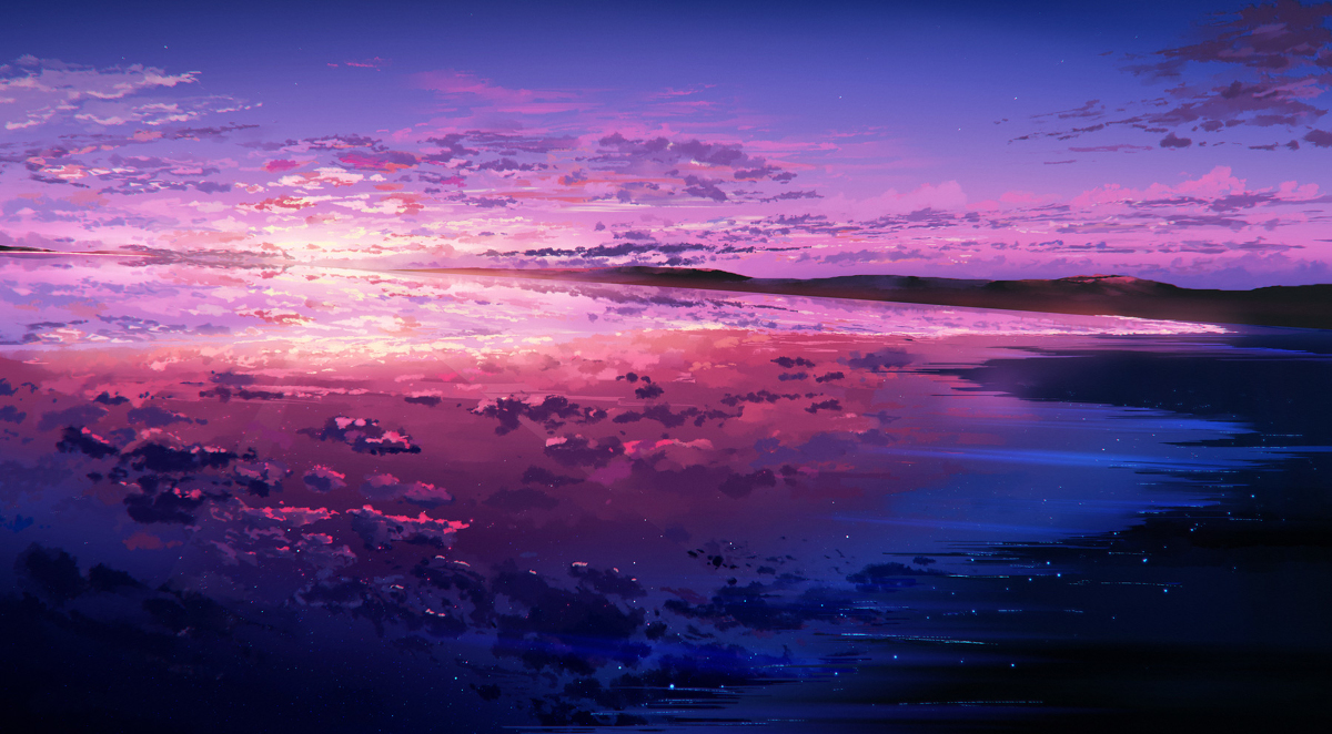 Sky - Art, Illustrations, Sky, Starry sky, Clouds, Pixiv, Longpost