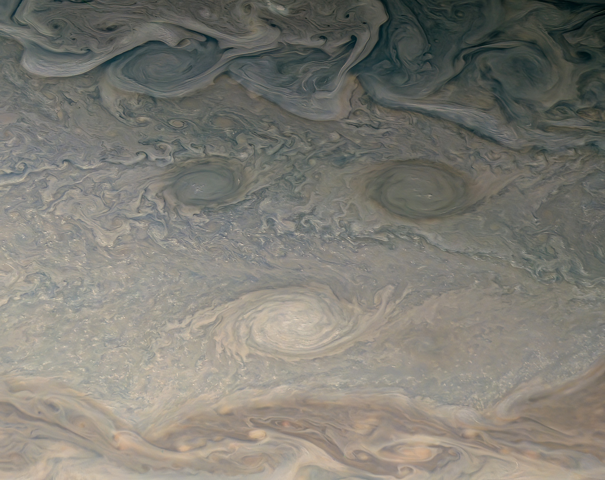 Bizarre shapes and bright colors of Jupiter's atmosphere in Juno images - Jupiter, Juno, Space, Longpost