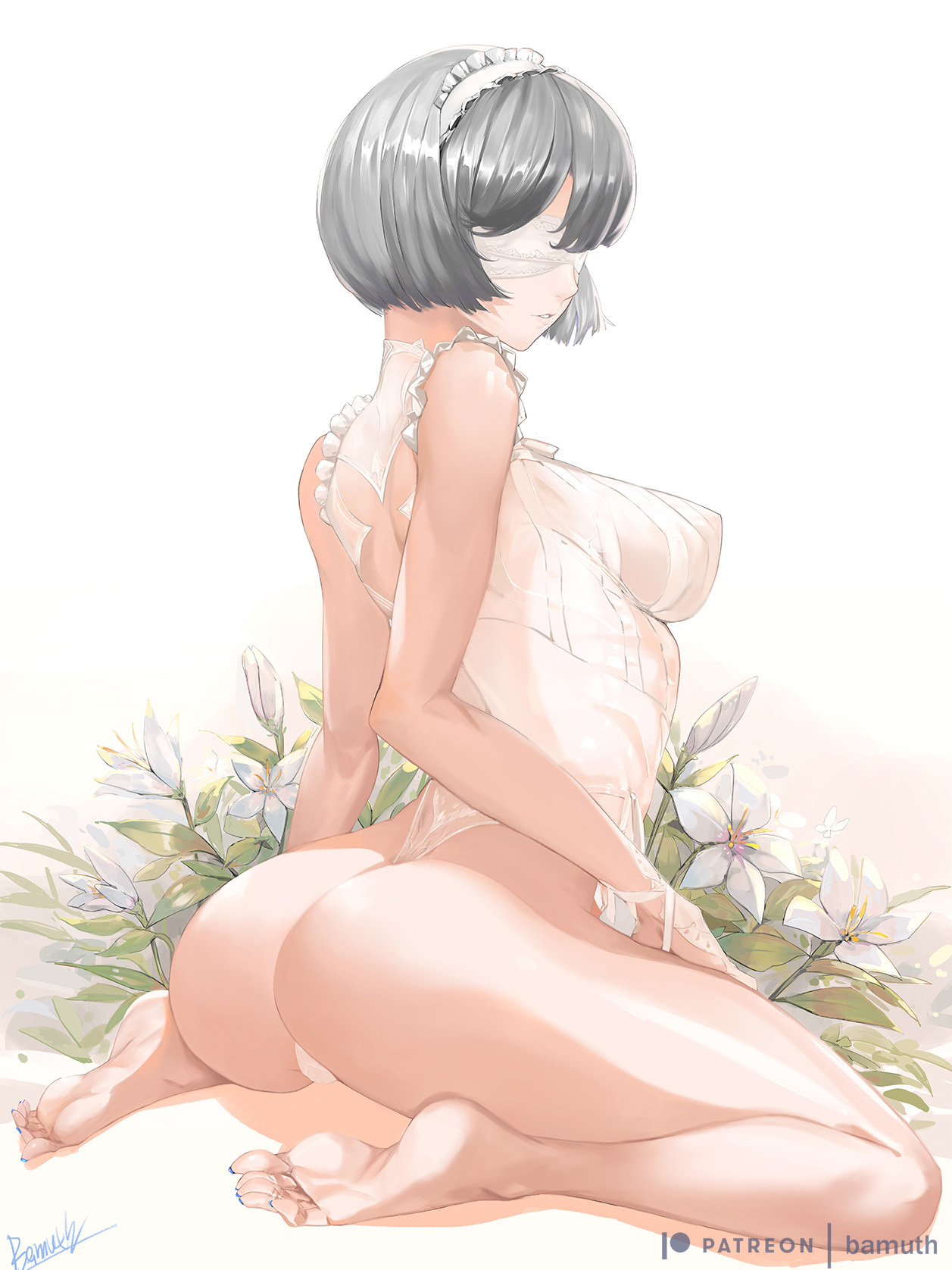 NieR:Automata - NSFW, Аниме, Anime Art, Не аниме, NIER Automata, Yorha unit No 2 type B, Попа, Грудь, Длиннопост