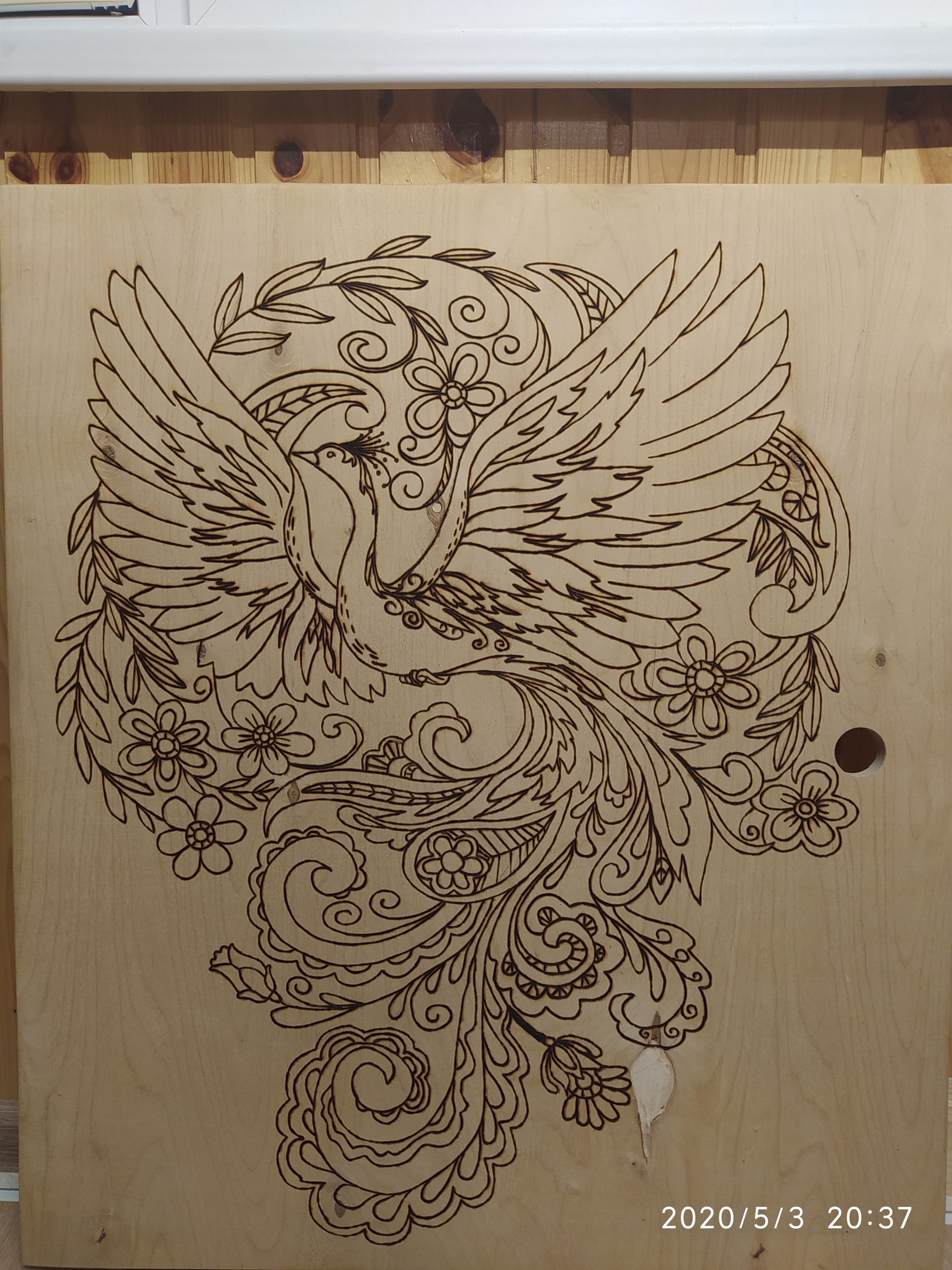 Well, here I am, doing it. Woodburning - My, Needlework, Longpost, Needlework with process, Pyrography, Firebird