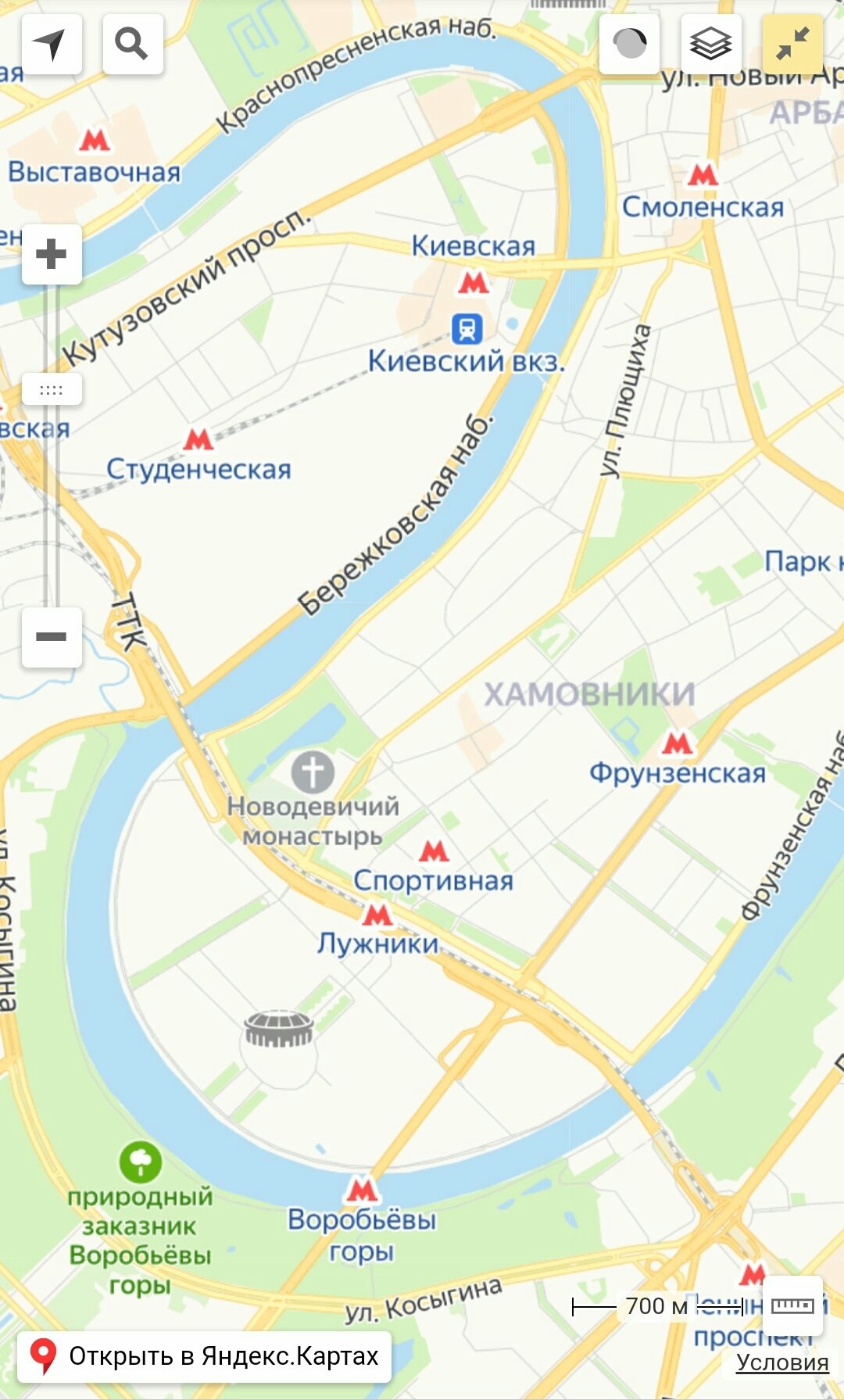 Карта москвы большая пироговская