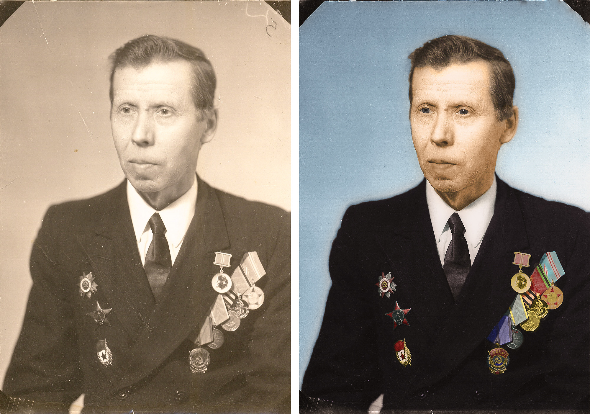 NOT my colorization - My, Remini, Photoshop, Colorization, Victory, The Great Patriotic War, Longpost