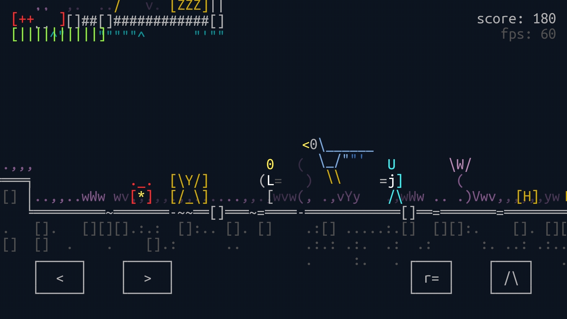 Инди платформер с ASCII-артом и процедурной генерацией - Моё, ASCII, Инди игра, Процедурная генерация, Платформер, Android, Гифка, Длиннопост