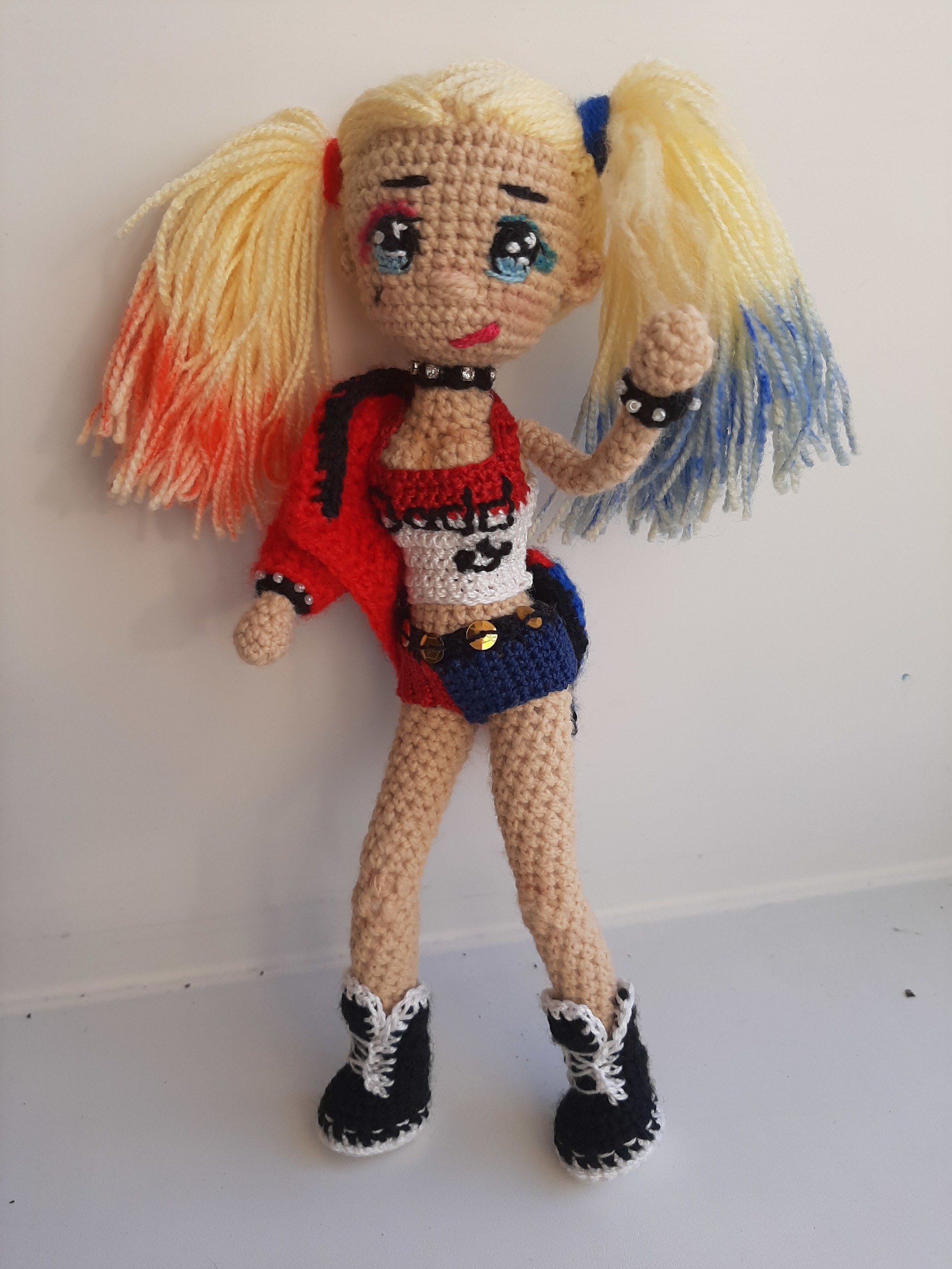 Harley Quinn - My, Crochet, Harley quinn, Hobby, Longpost