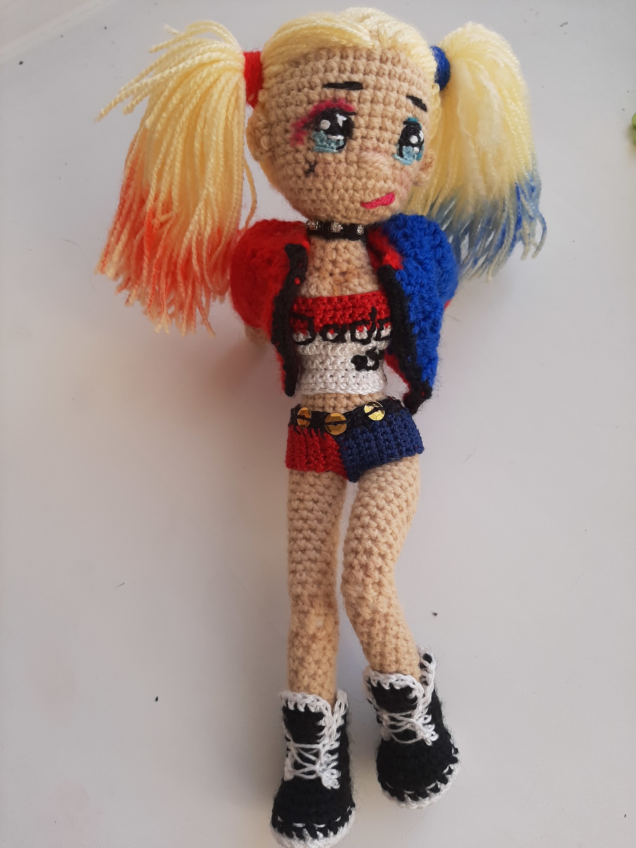 Harley Quinn - My, Crochet, Harley quinn, Hobby, Longpost