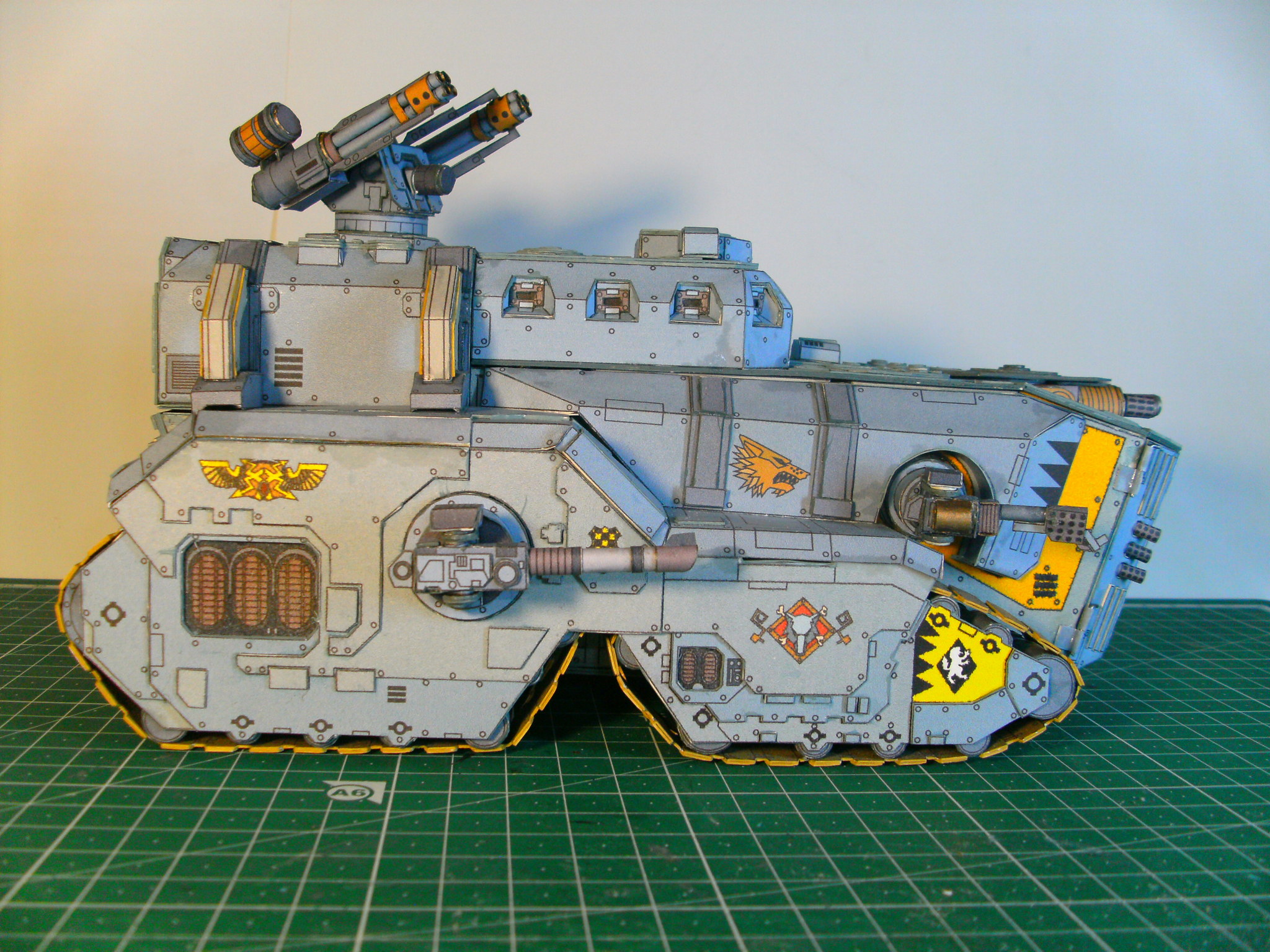 Бумажный  Mastodon Heavy Assault Transport (тестовая сборка) - Моё, Warhammer 40k, Warhammer 30k, Papercraft, Бумажный моделизм, Space wolves, Танки, Adeptus Astartes, Космодесант, Длиннопост