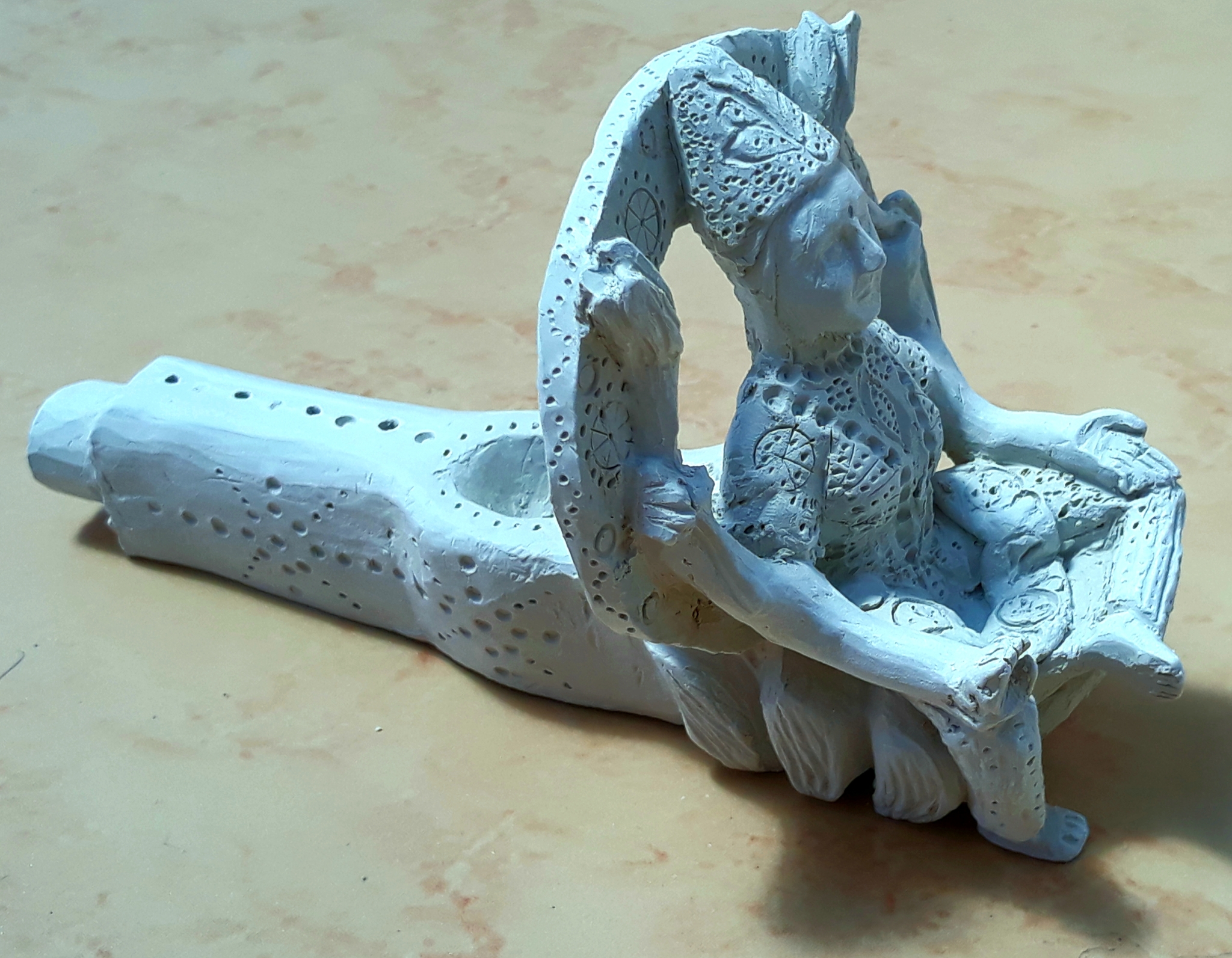 Clay pipes. Indian Gods - My, Needlework without process, Ceramics, Smoking pipe, Ganesha, Lakshmi, Hanuman, Longpost, Needlework