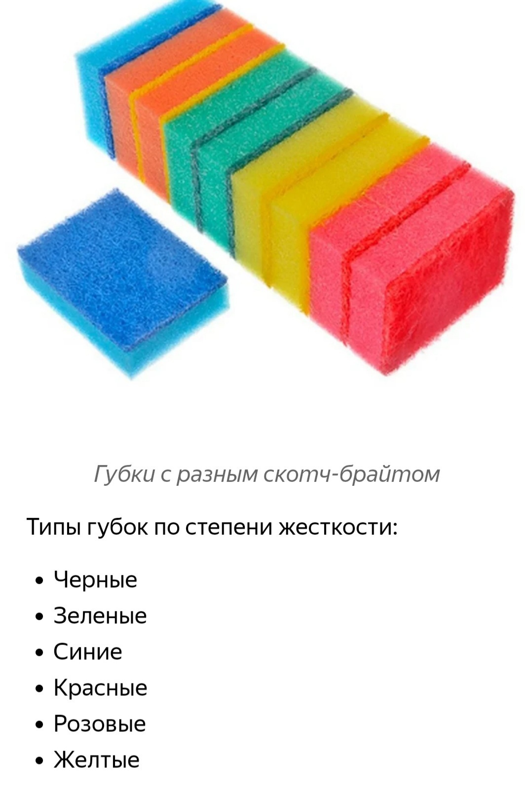 The color of the sponge determines the degree of hardness - From the network, Sponge, Cleaning, Color