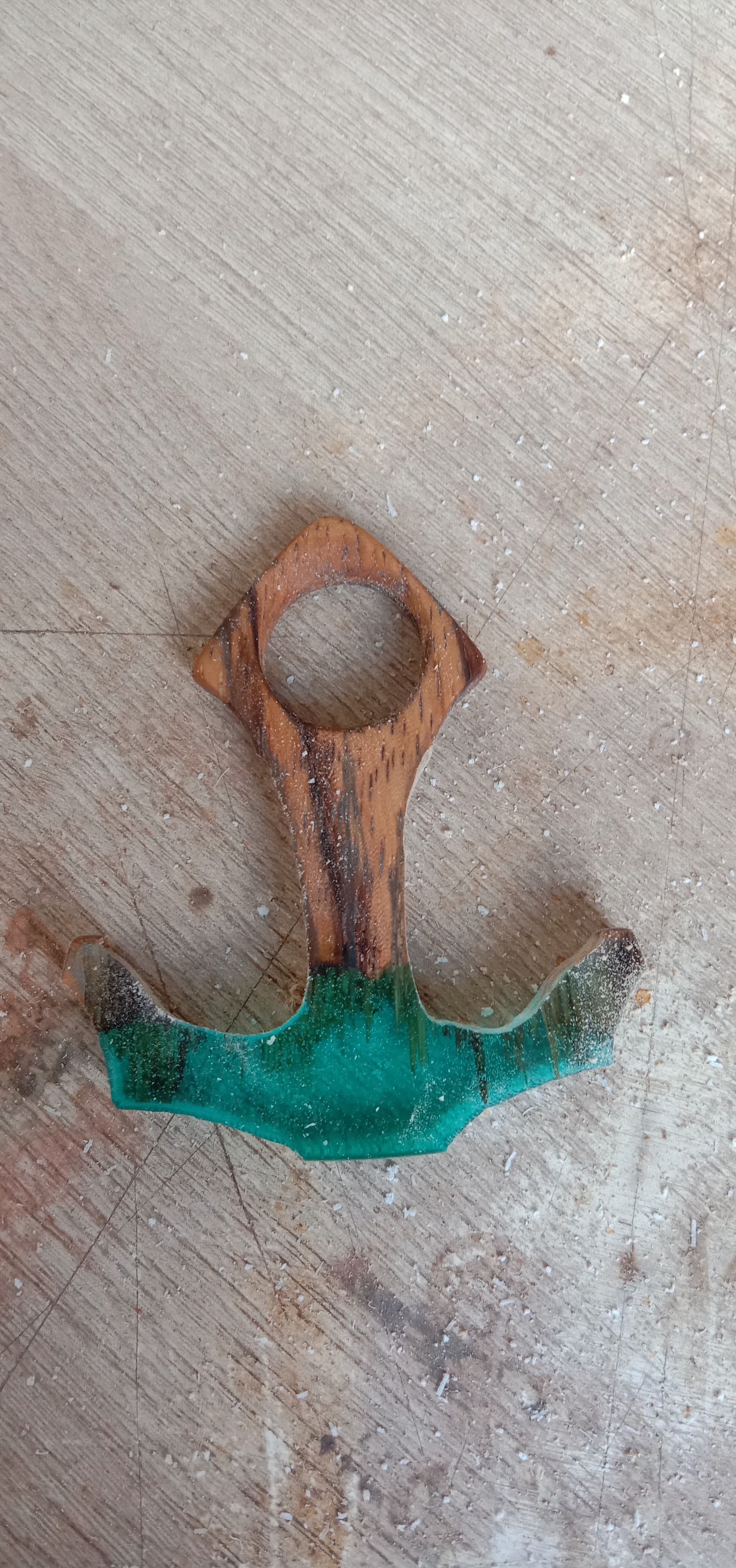 Epoxy and wood anchor - My, Handmade, With your own hands, Woodworking, Longpost, Needlework with process