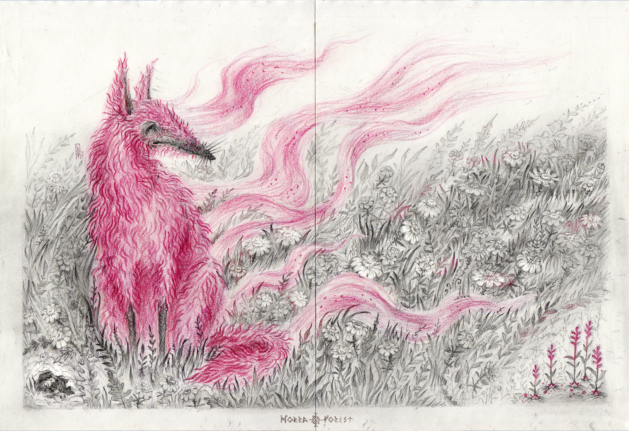 At the end of September - My, Comics, Author's comic, Pencil drawing, Fox, Plants, Longpost