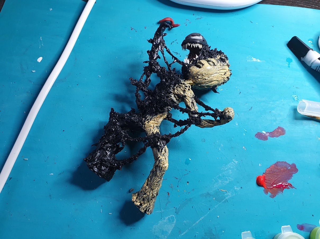 Venom vs Grootenok, or 2D to 3D, or Venogrut sculpting. Schizophrenic story with pictures. Part 3 Final - My, Groot, Venom, Needlework with process, Guardians of the Galaxy Vol. 2, Longpost