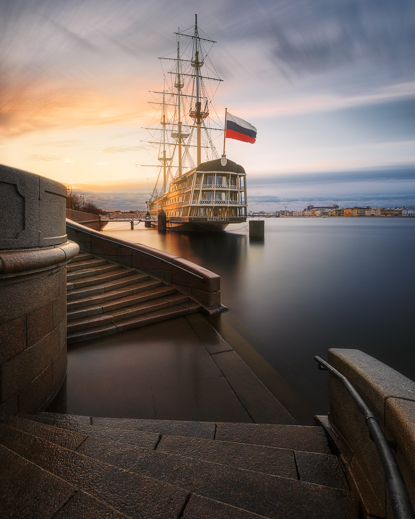 Dawn at the frigate Grace - My, The photo, dawn, Saint Petersburg