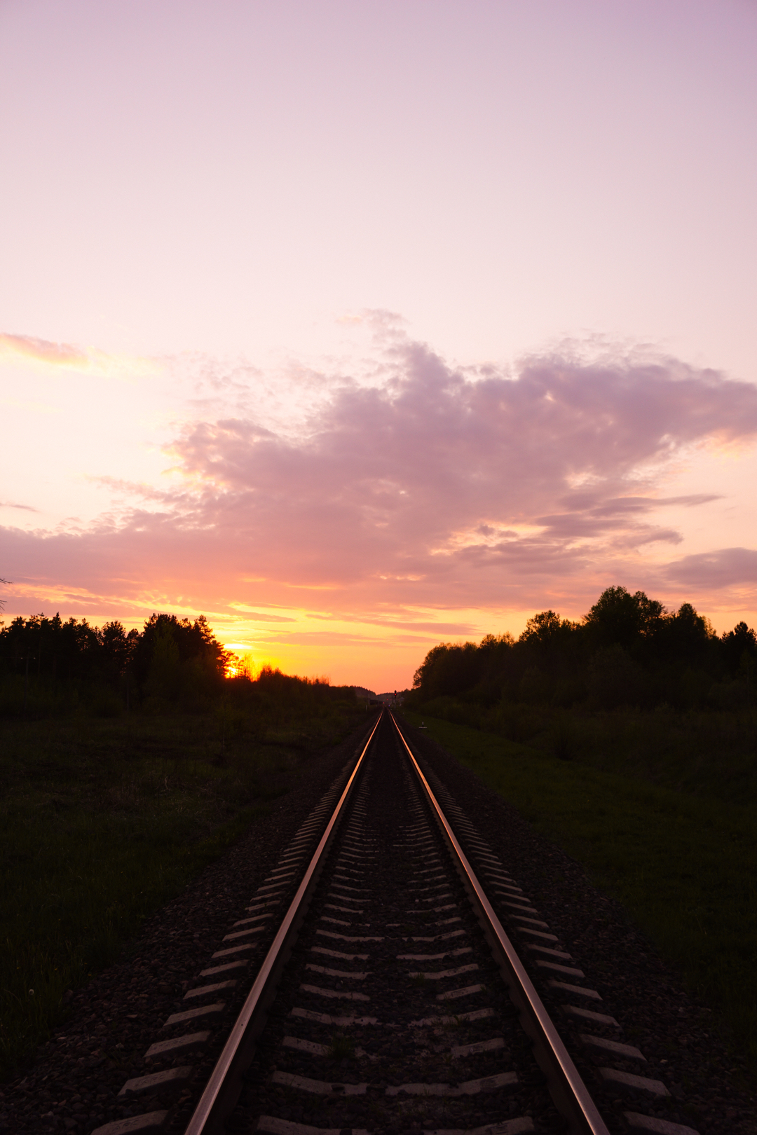 Sunset - My, Sunset, The photo, Sony, Railway, Rails