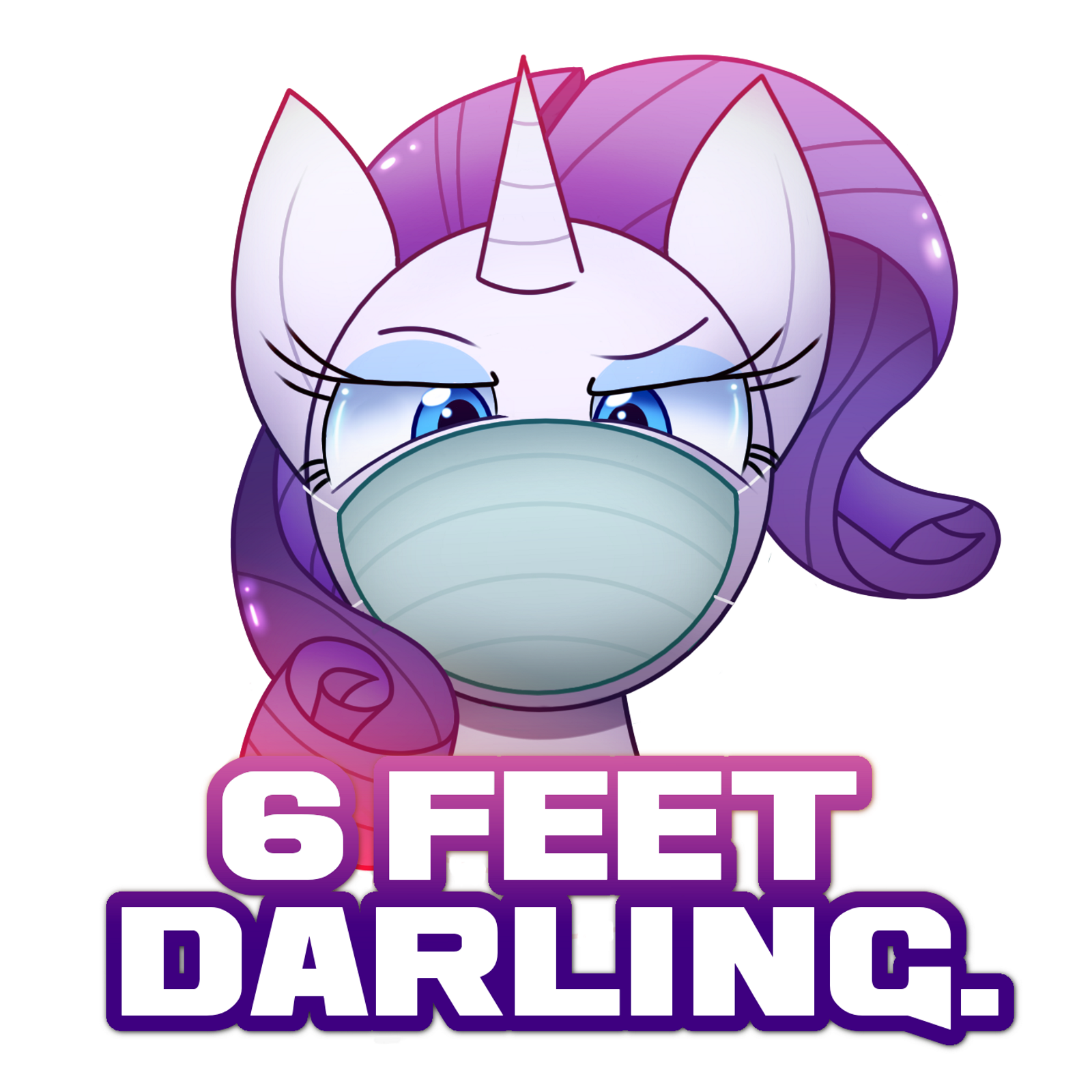 Rarity reminds us to keep our distance - My little pony, PonyArt, Rarity, Lennonblack, Coronavirus