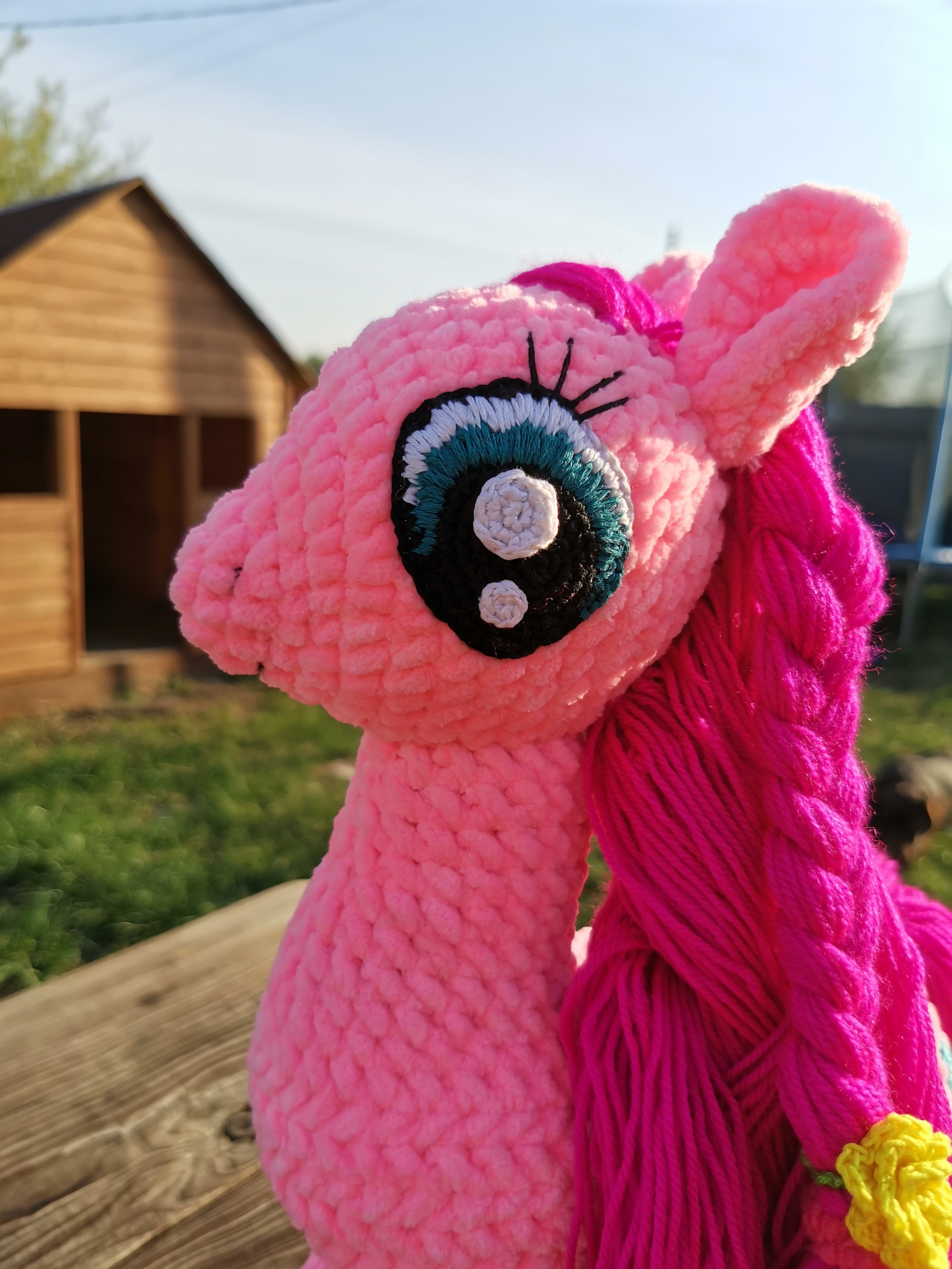 Pony Pinkie Pie - My, Knitting, Handmade, Needlework, Knitted toys, Toys, Crochet, Longpost, My little pony, Needlework without process