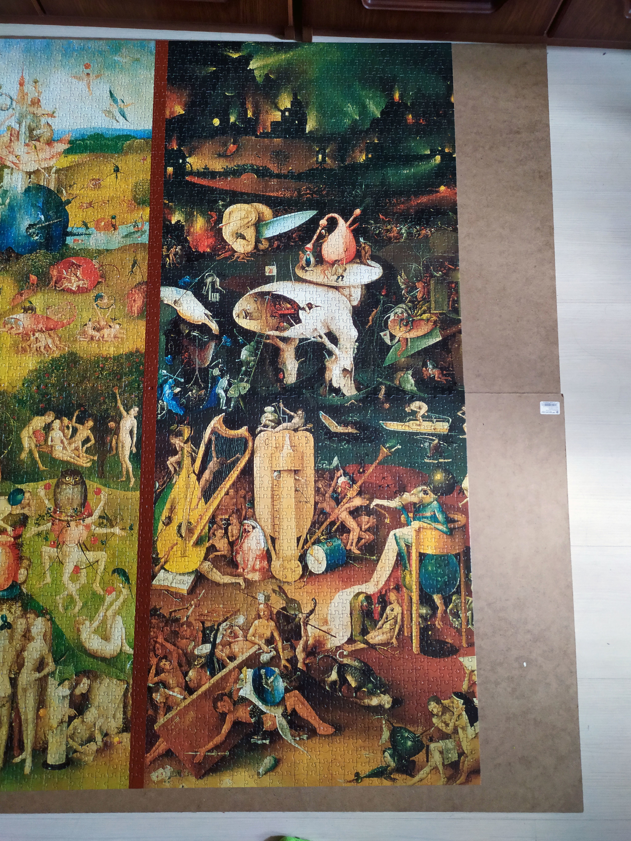 Bosch: how we assembled a puzzle with 9000 pieces - My, Hieronymus Bosch, Suffering middle ages, Puzzle, Головоломка, Free time, Hobby, Board games, Longpost