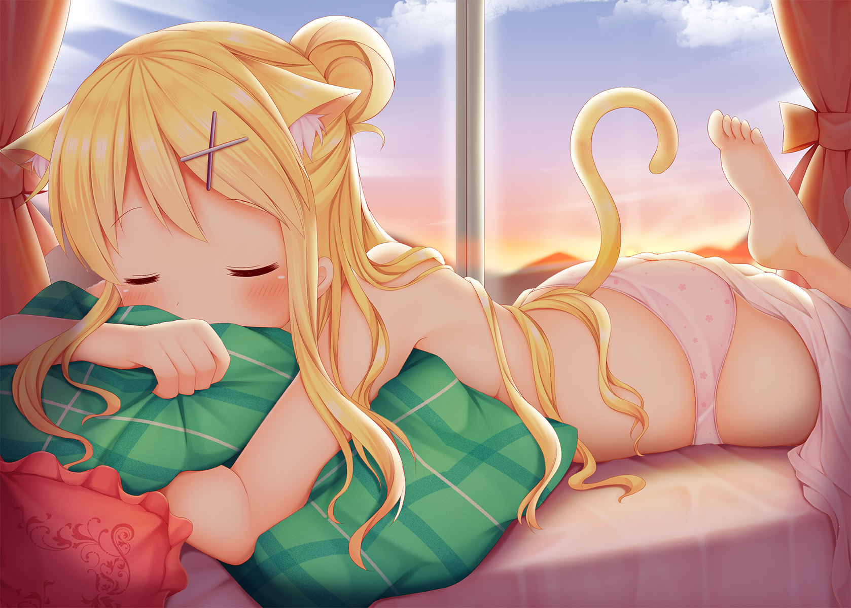 Kiniro Mosaic art's - NSFW, Anime, Anime art, Kin-Iro mosaic, Underwear, Swimsuit, Booty, Breast, Animal ears, Longpost