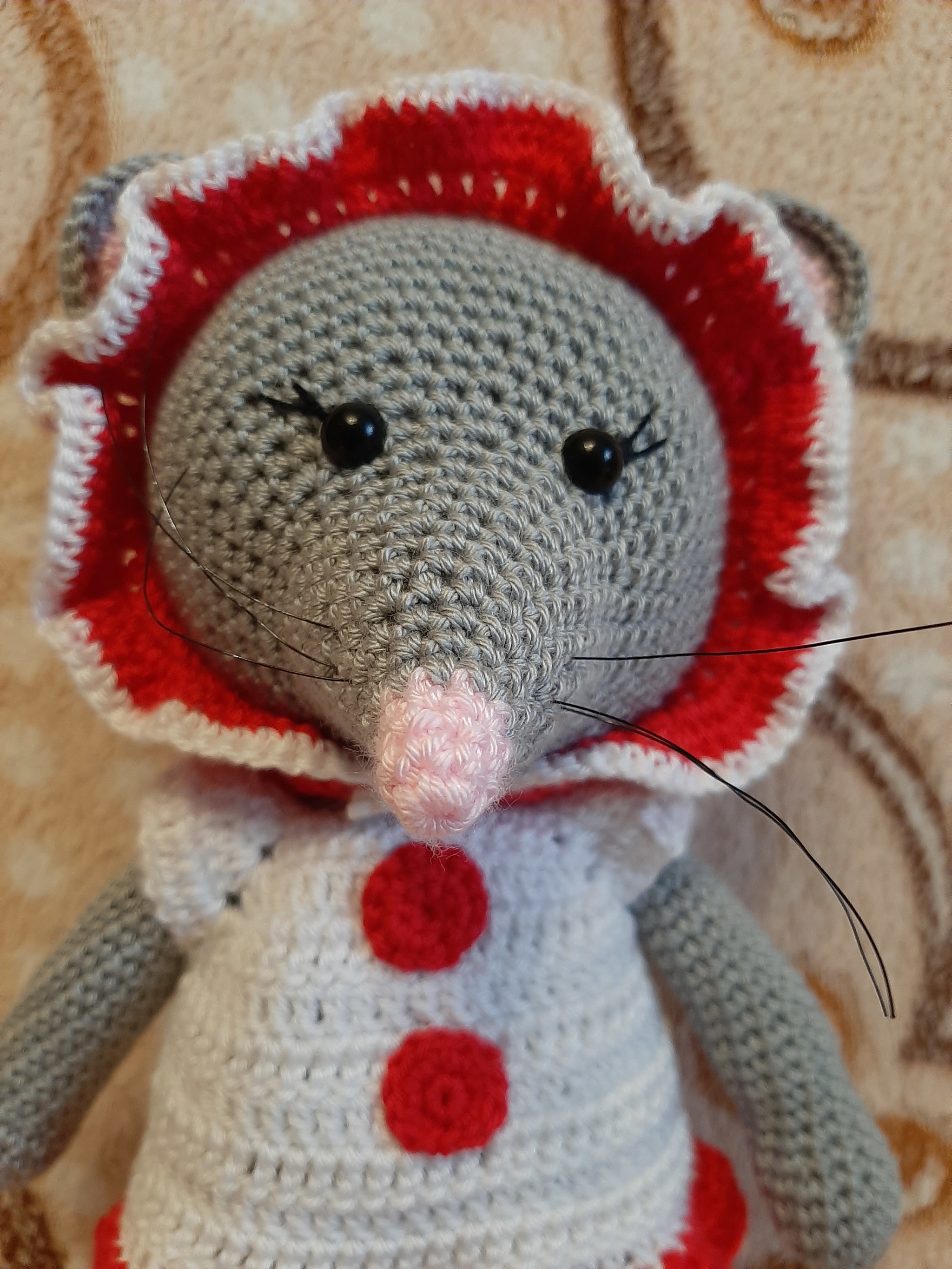 Lucy the Mouse - My, Crochet, Amigurumi, Needlework without process, Toys, Soft toy, Knitted toys, Mouse, Longpost