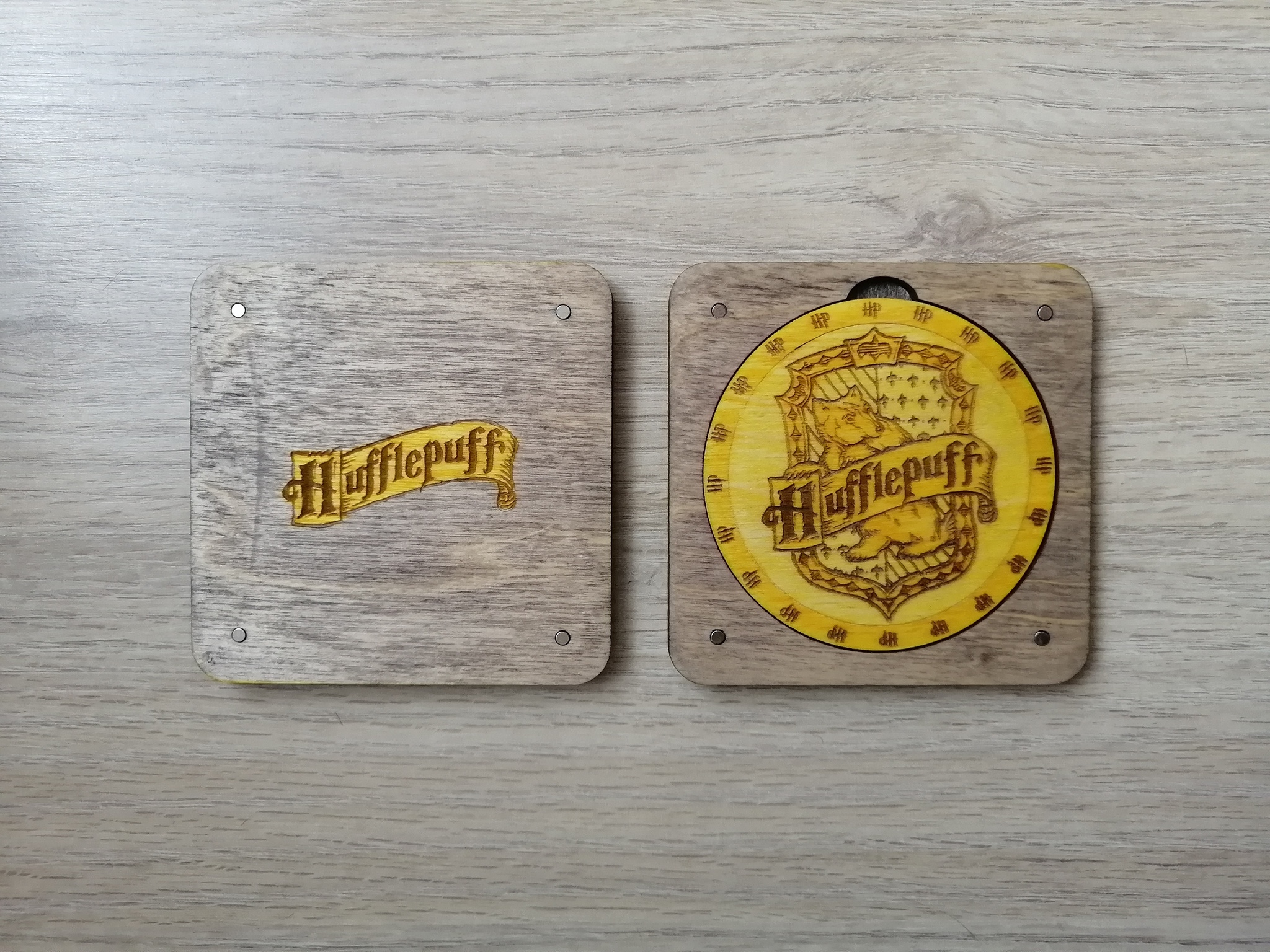 Hogwarts school faculties made of wood - My, Harry Potter, Potter addicts, Laser cutting, Longpost