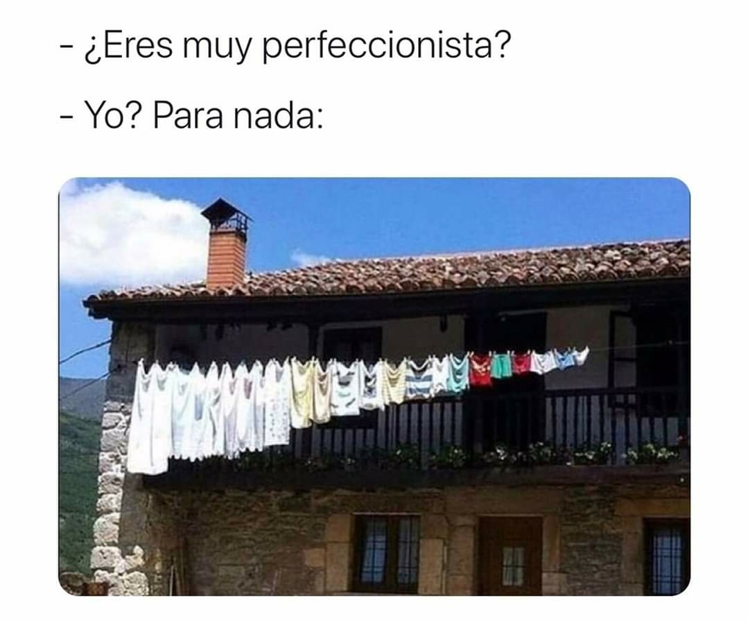 Linen perfectionism - Humor, Strange humor, Picture with text, Courtyard, Perfectionism