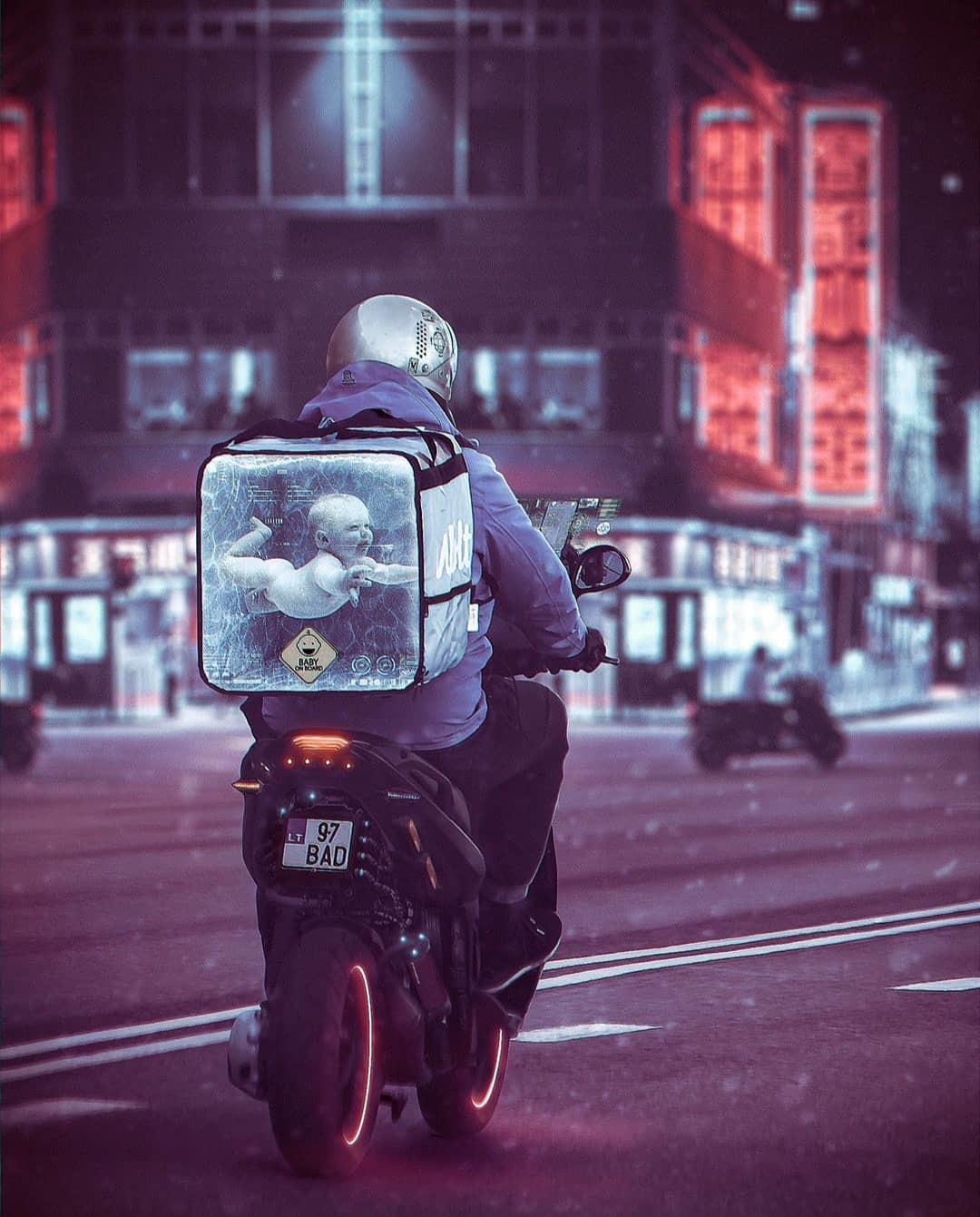 Stork? - Delivery, Children, Fantasy, Art, Cyberpunk