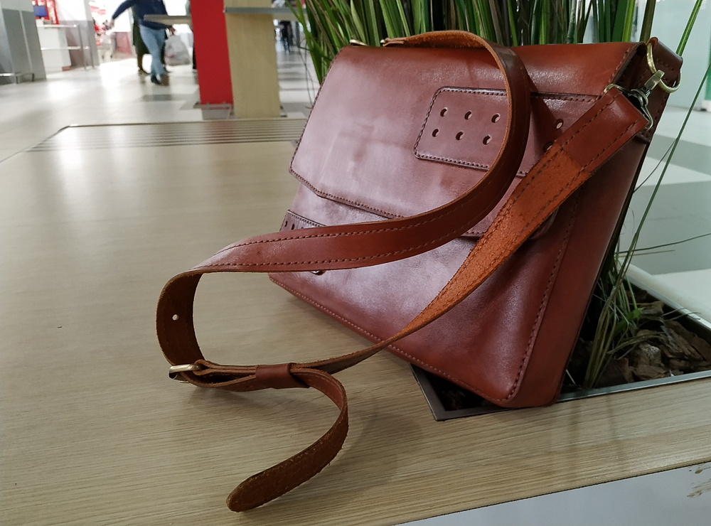 Bag-tablet. Genuine Leather - My, With your own hands, Сумка, Leather, Craftsmen, Longpost, Needlework without process