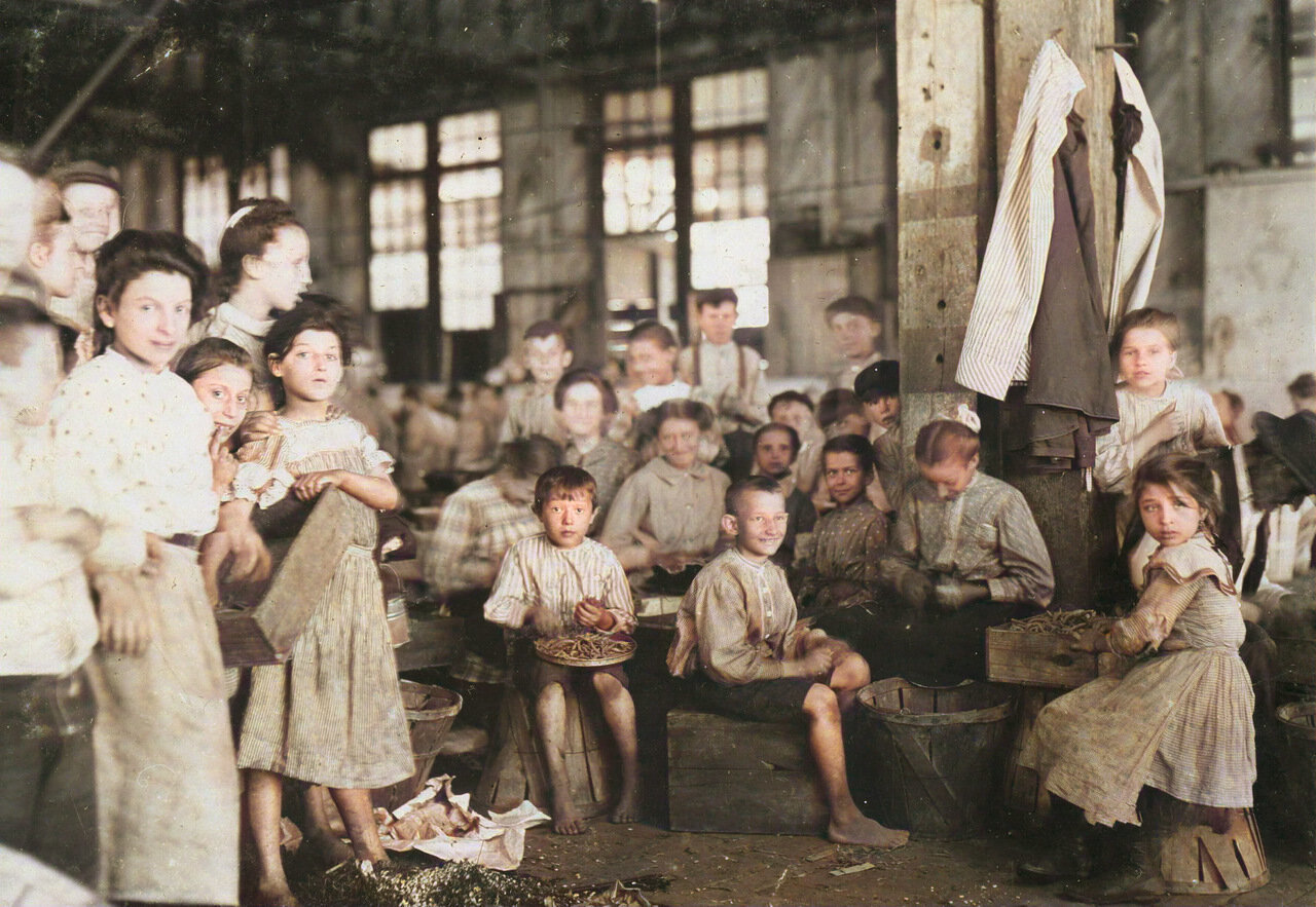 Child labor in America at the beginning of the twentieth century (colorization b/w photo) - Colorization, The photo, USA, Story, Capitalism, Exploitation, Child labour, Longpost