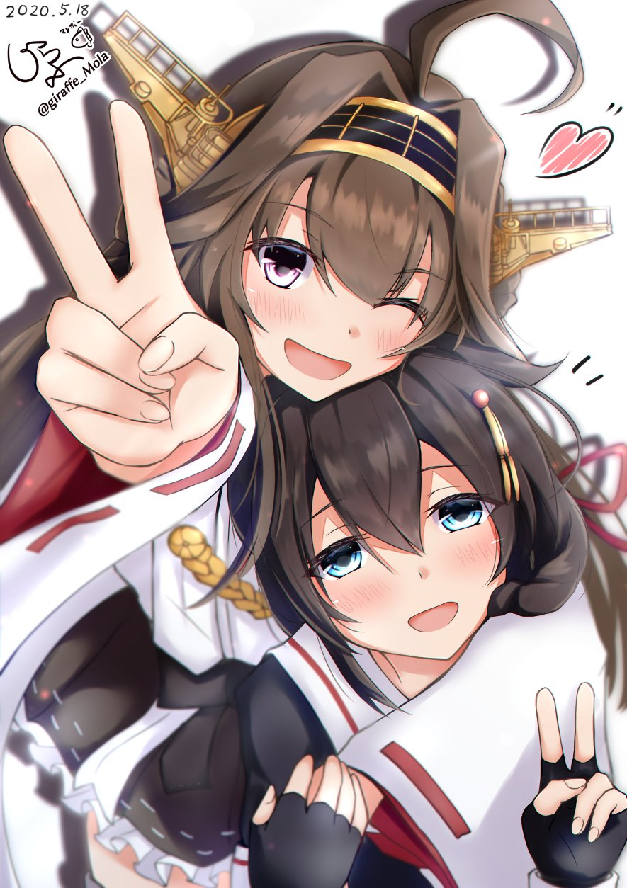 Happy Launch Day - Kantai Collection, Kongou, Shigure, Аниме, Anime Art, Happy launch Day